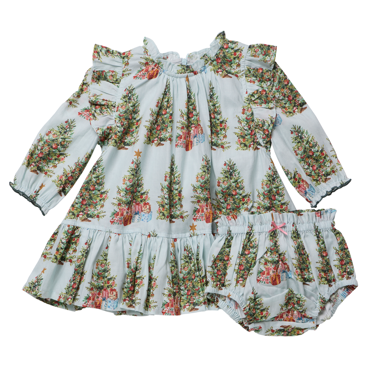 Pink Chicken Baby Girls Harper Dress Set - Trees and Presents