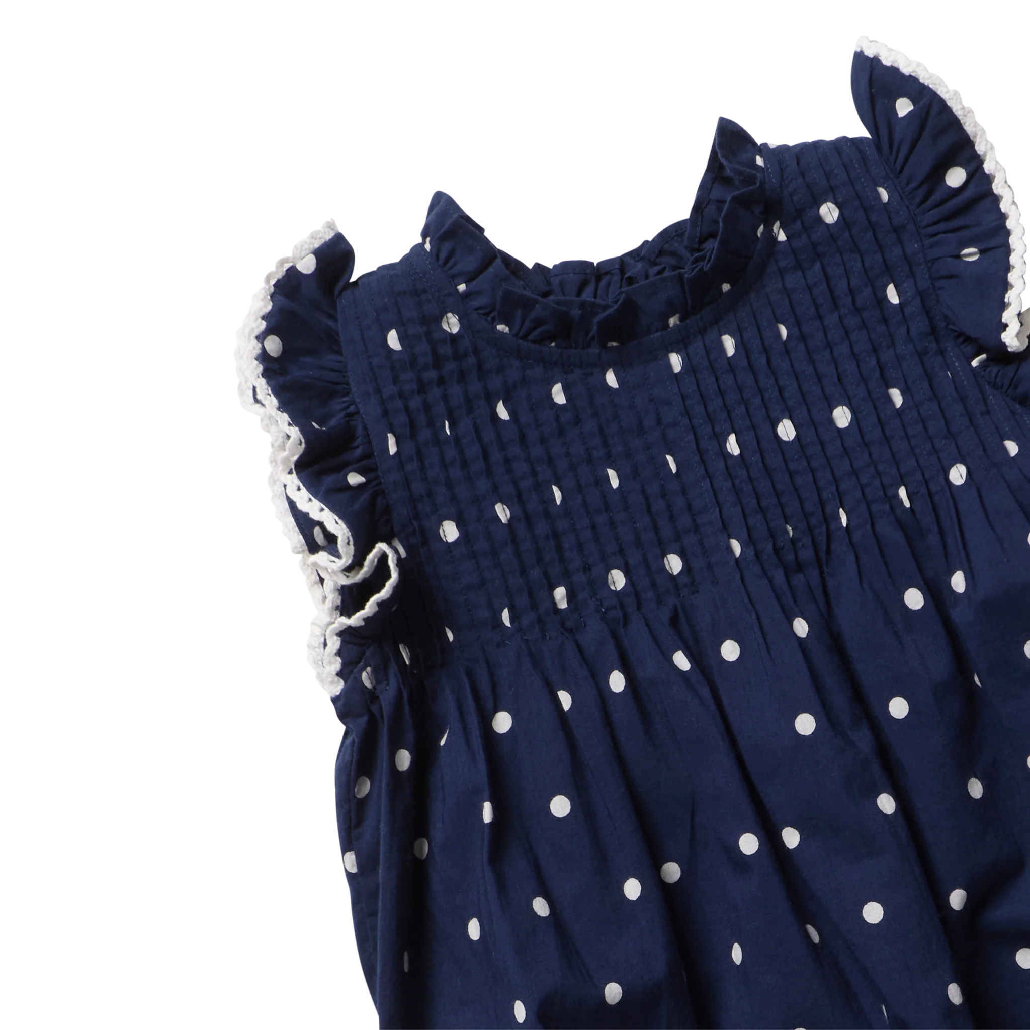 Pink Chicken Baby Girls Jaipur Bubble - Navy Dot