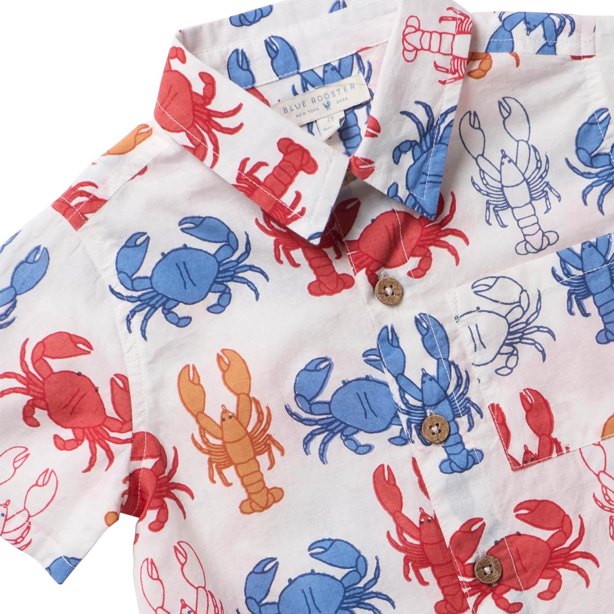 Pink Chicken Boys Jack Shirt - Lobsters and Crabs