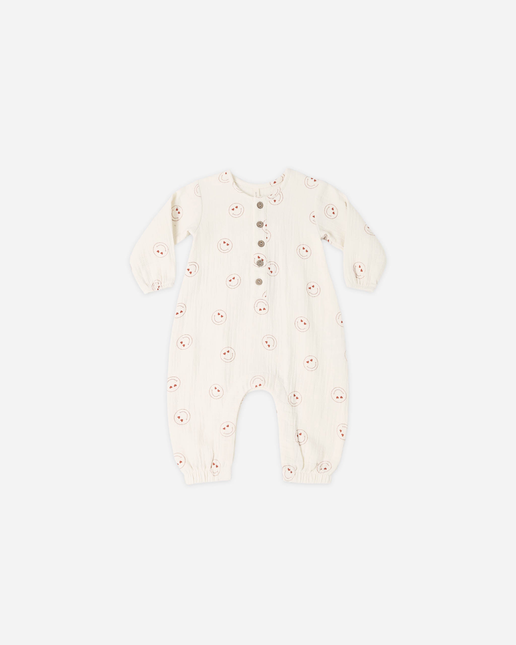 Quincy Mae Woven Jumpsuit - Heart Eyes