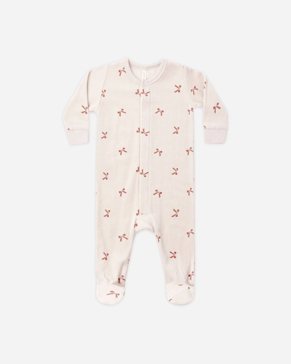Quincy Mae Hidden Snap Footie - Red Bows