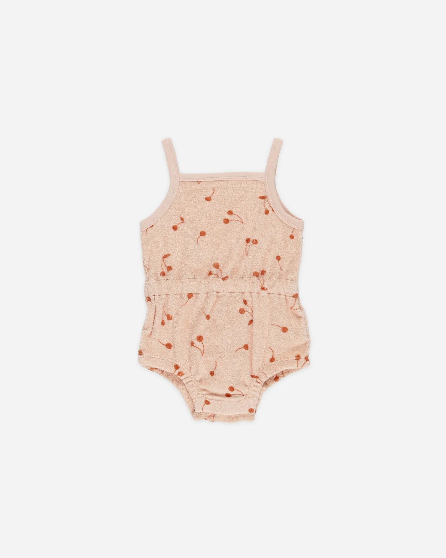 Quincy Mae Terry Cinch Romper - Cherries