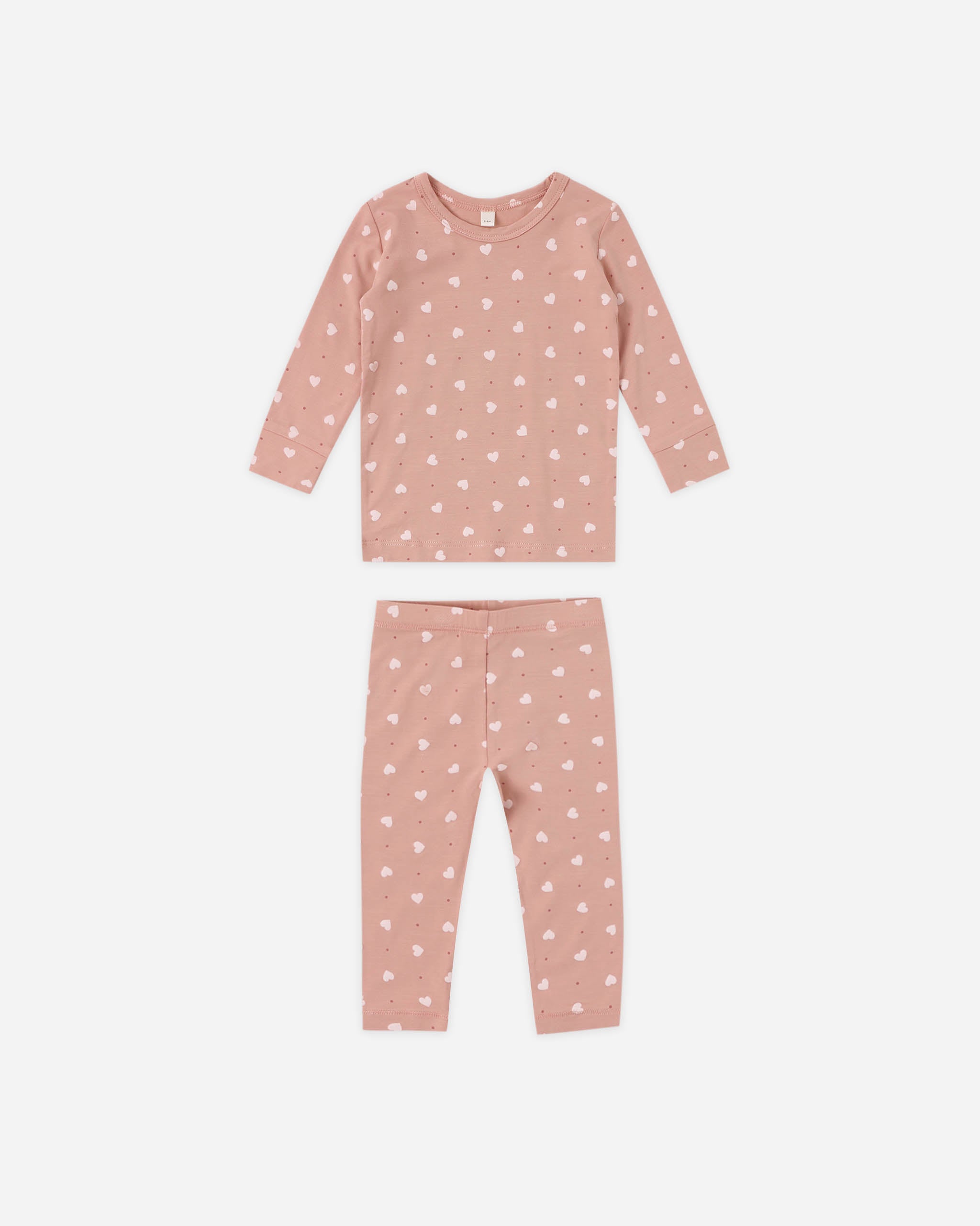 Quincy Mae Bamboo Pajama Set - Pink Hearts