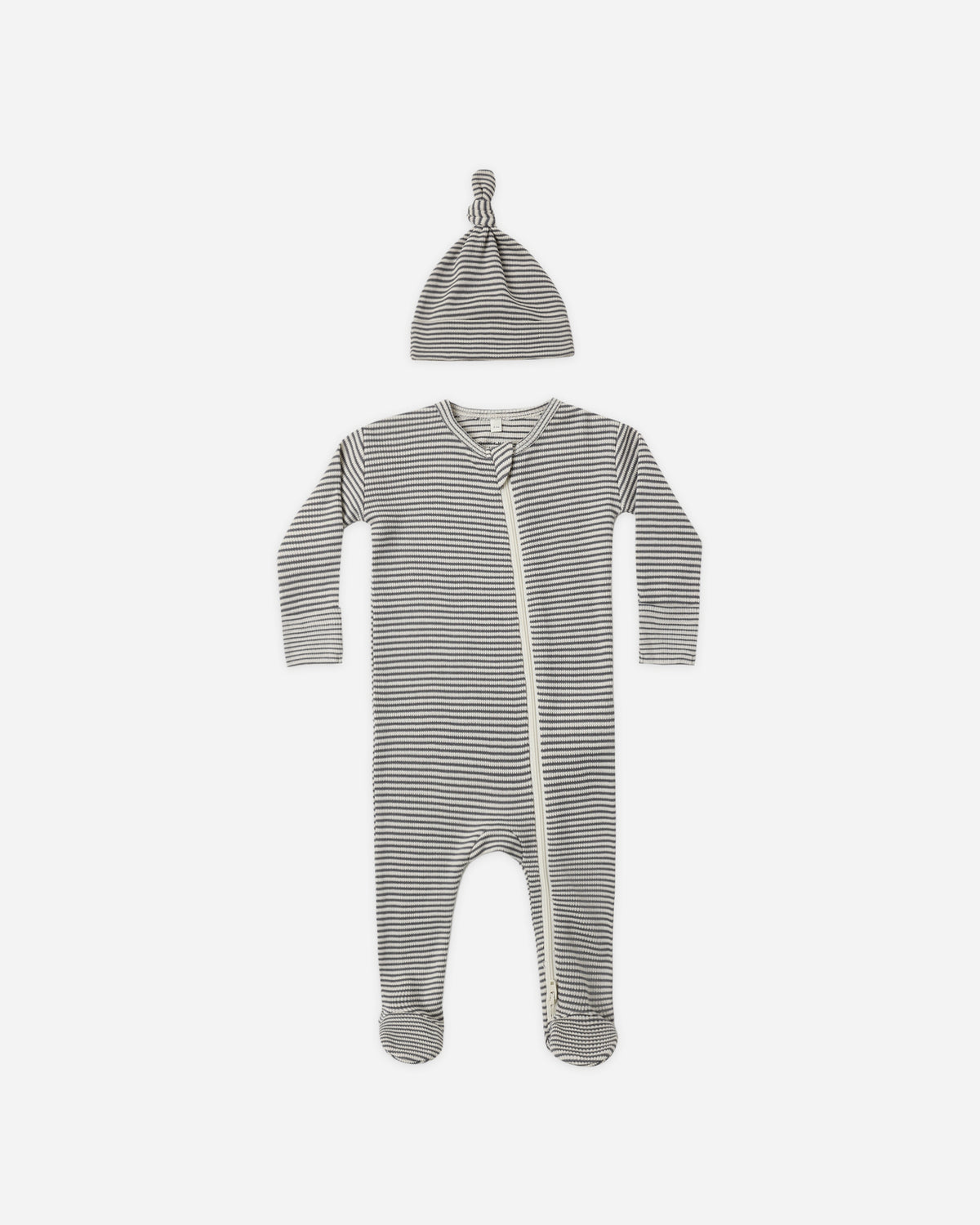 Quincy Mae Waffle Sleep Set - Midnight Microstripe