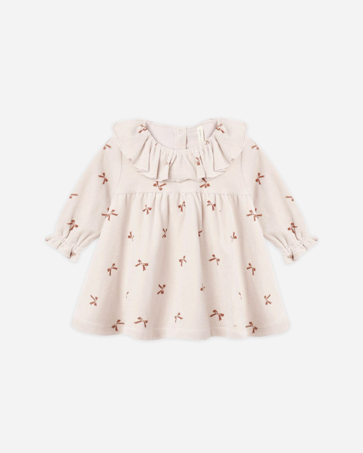 Quincy Mae Velour Baby Dress - Red Bows