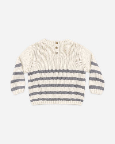 Quincy Mae Rex Sweater - Slate Stripe