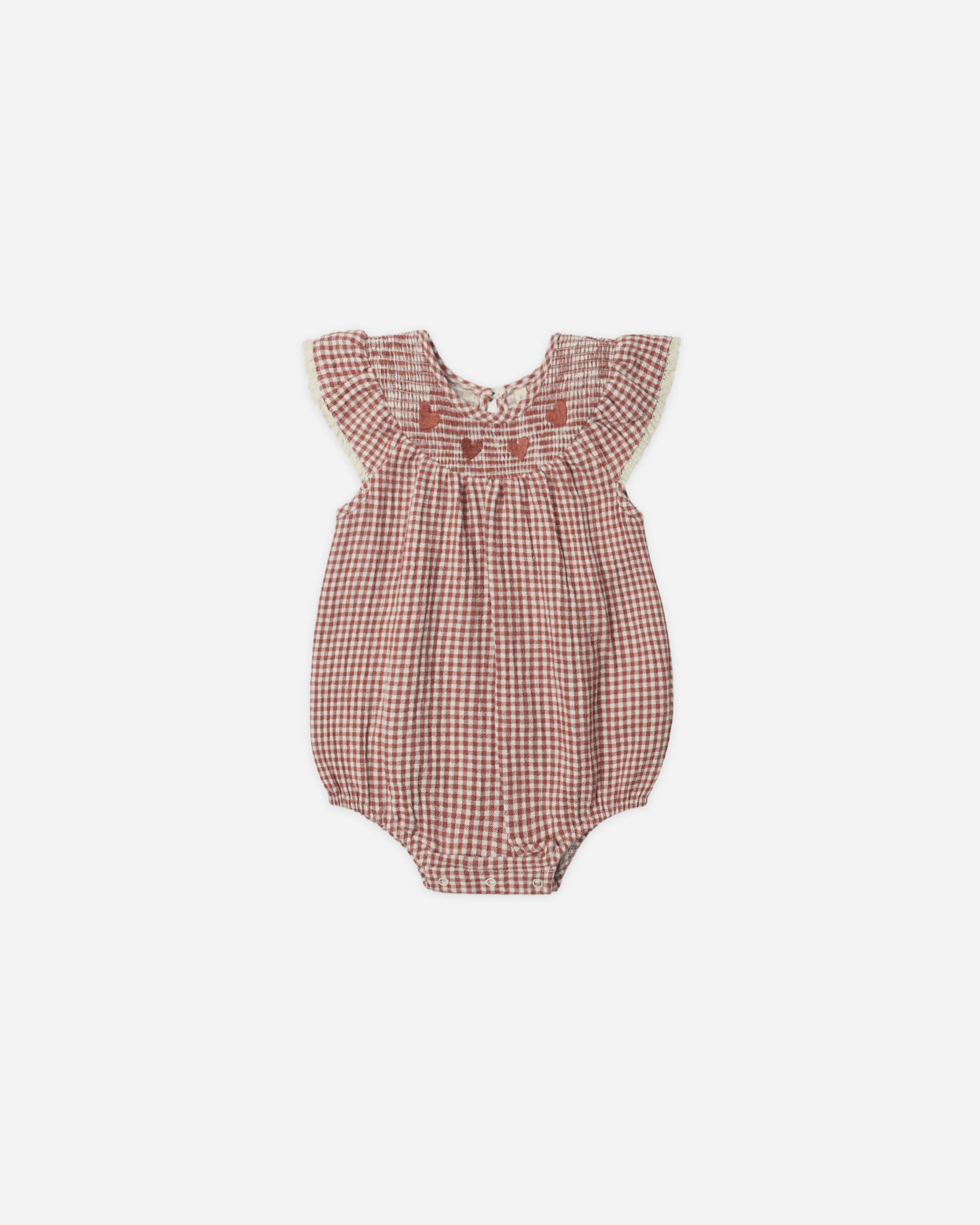 Quincy Mae Lenore Romper - Red Gingham