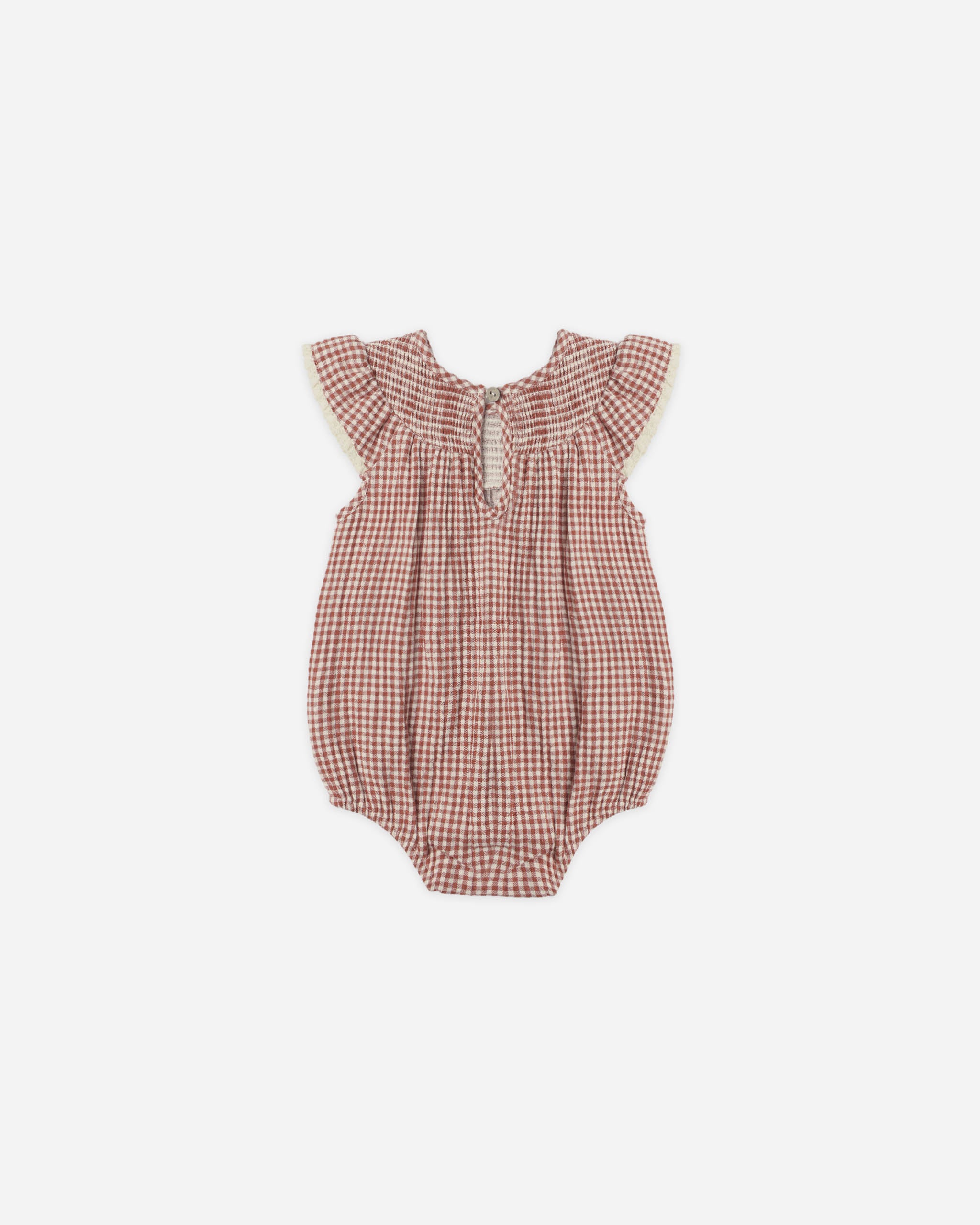Quincy Mae Lenore Romper - Red Gingham