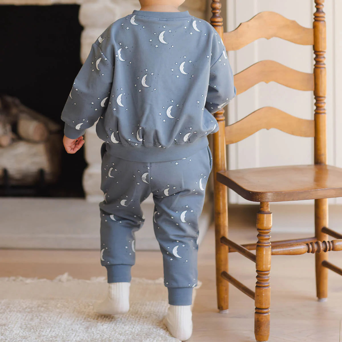 Quincy Mae Relaxed Fit Sweatpants - Silver Moons