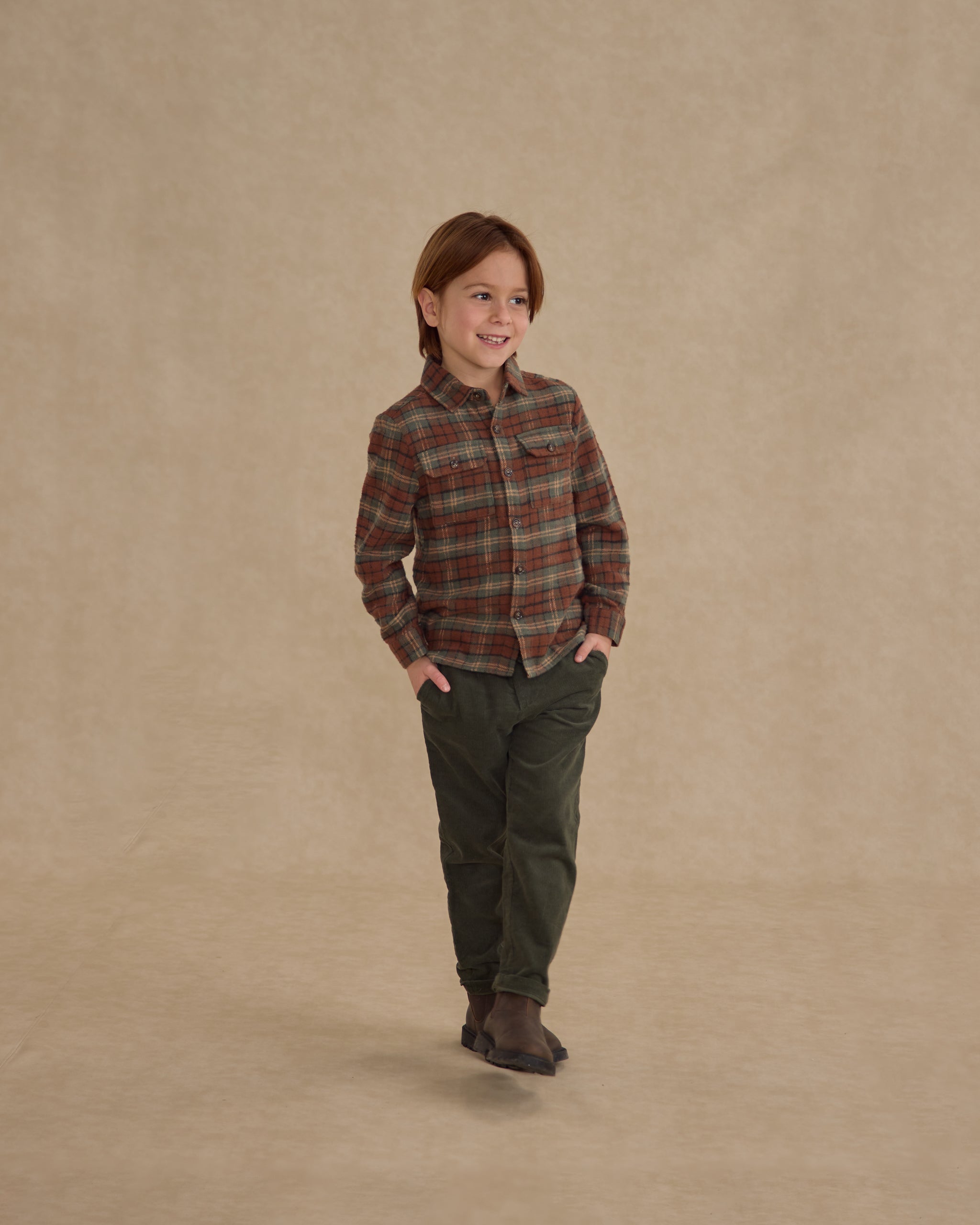 Rylee + Cru Pocketed Flannel Shirt - Holiday Plaid