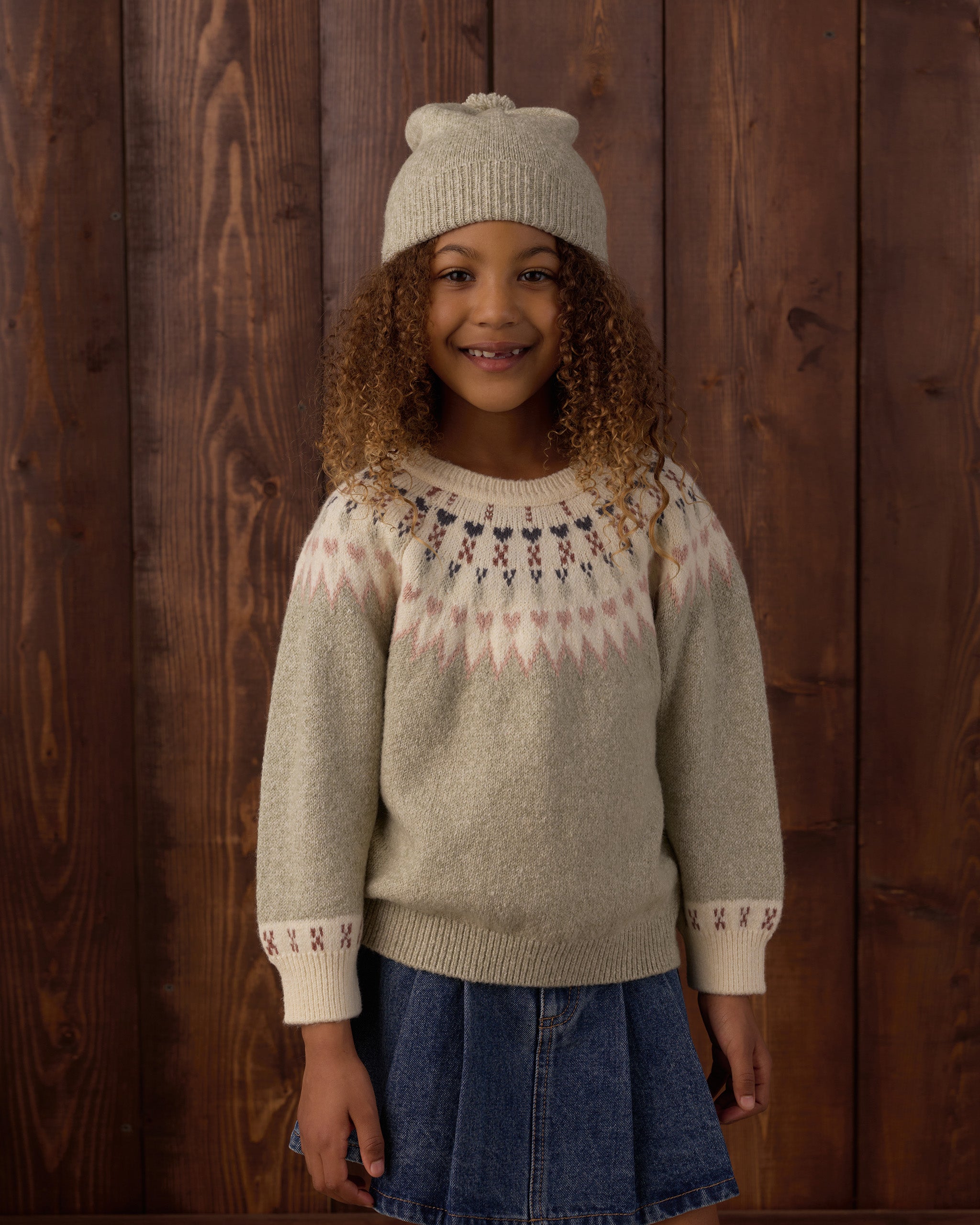 Rylee + Cru Fair Isle Sweater - Sage