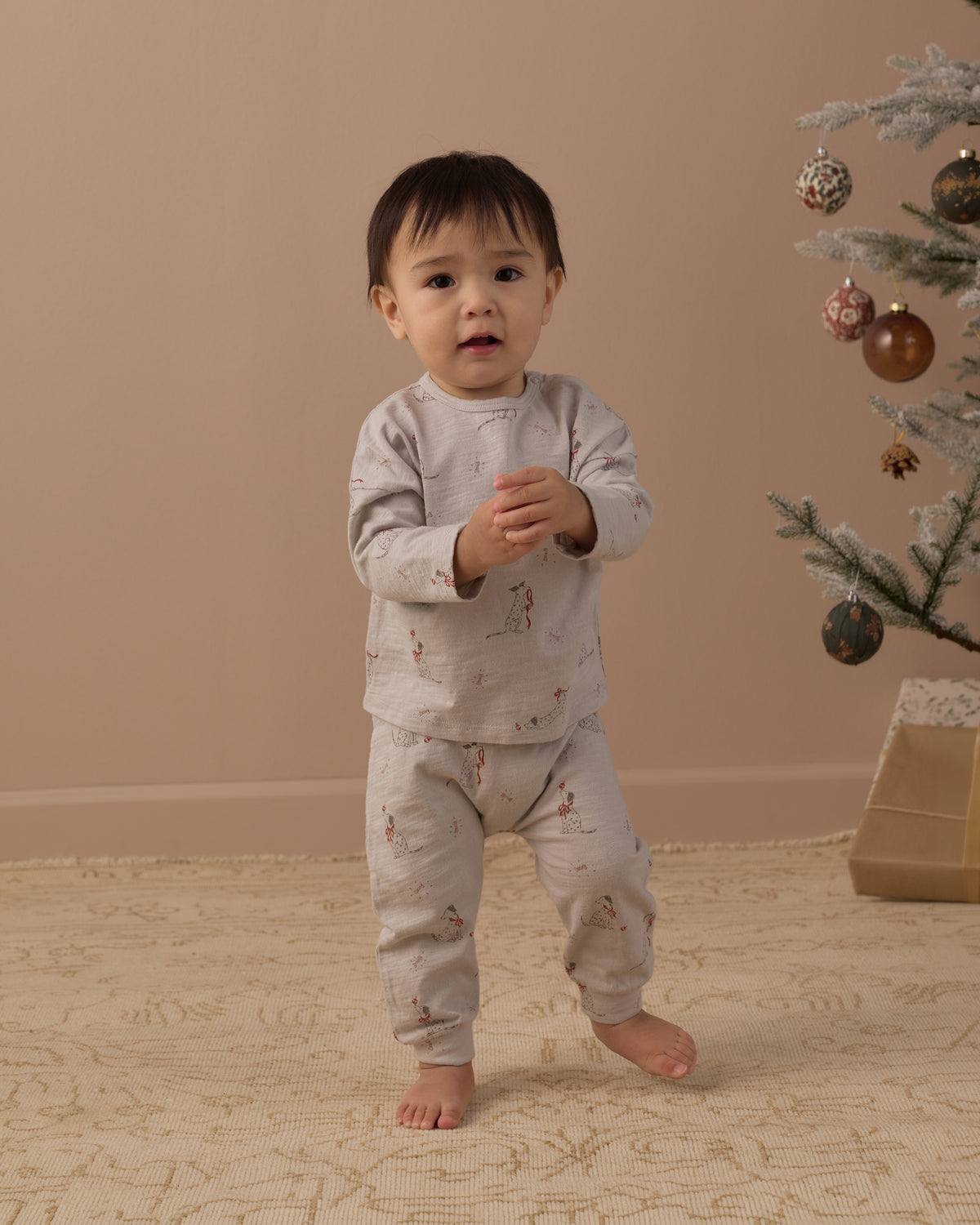 Rylee + Cru Long Sleeve Tee + Pant Set - Dalmatian