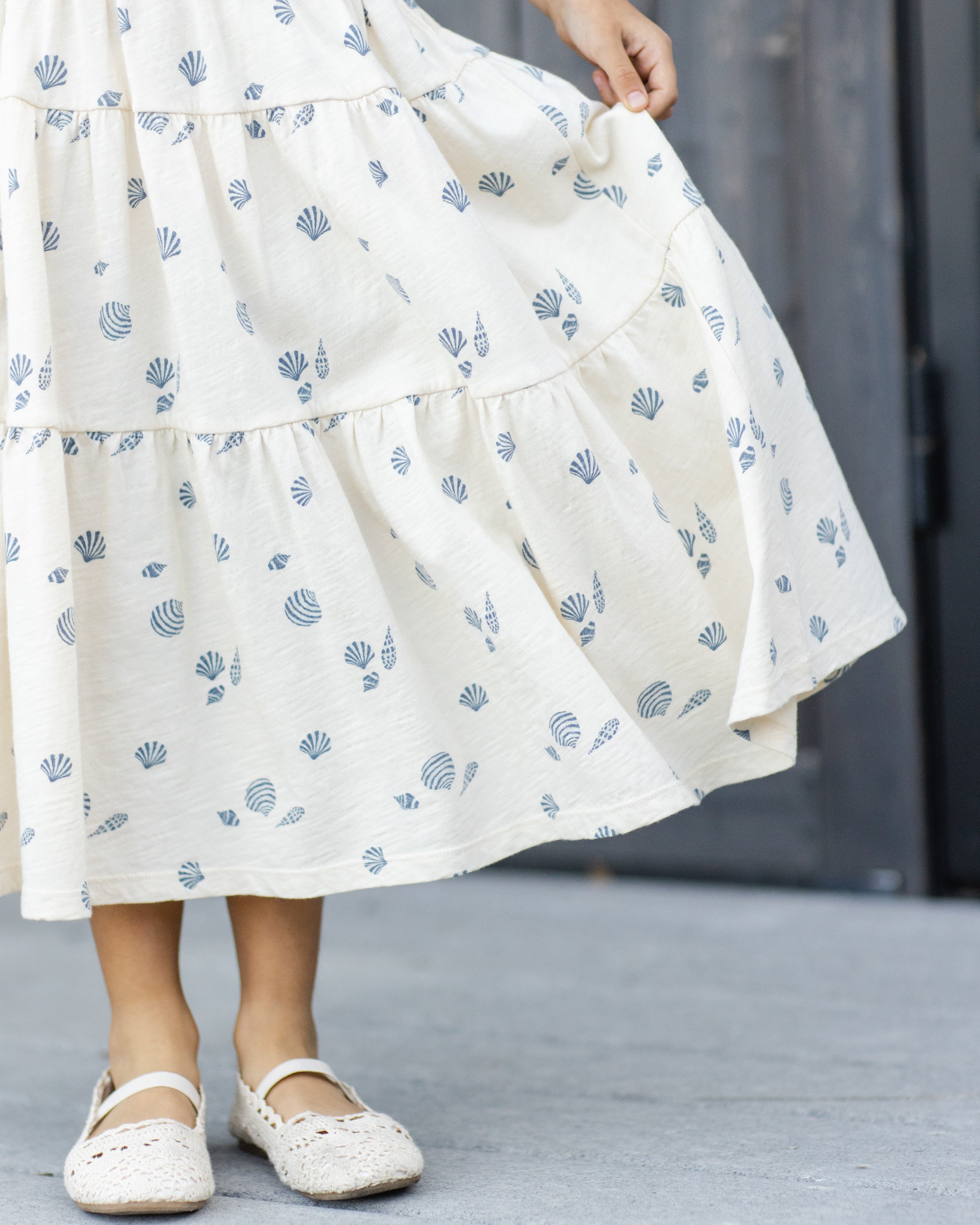 Rylee + Cru Tiered Midi Skirt - Seashells