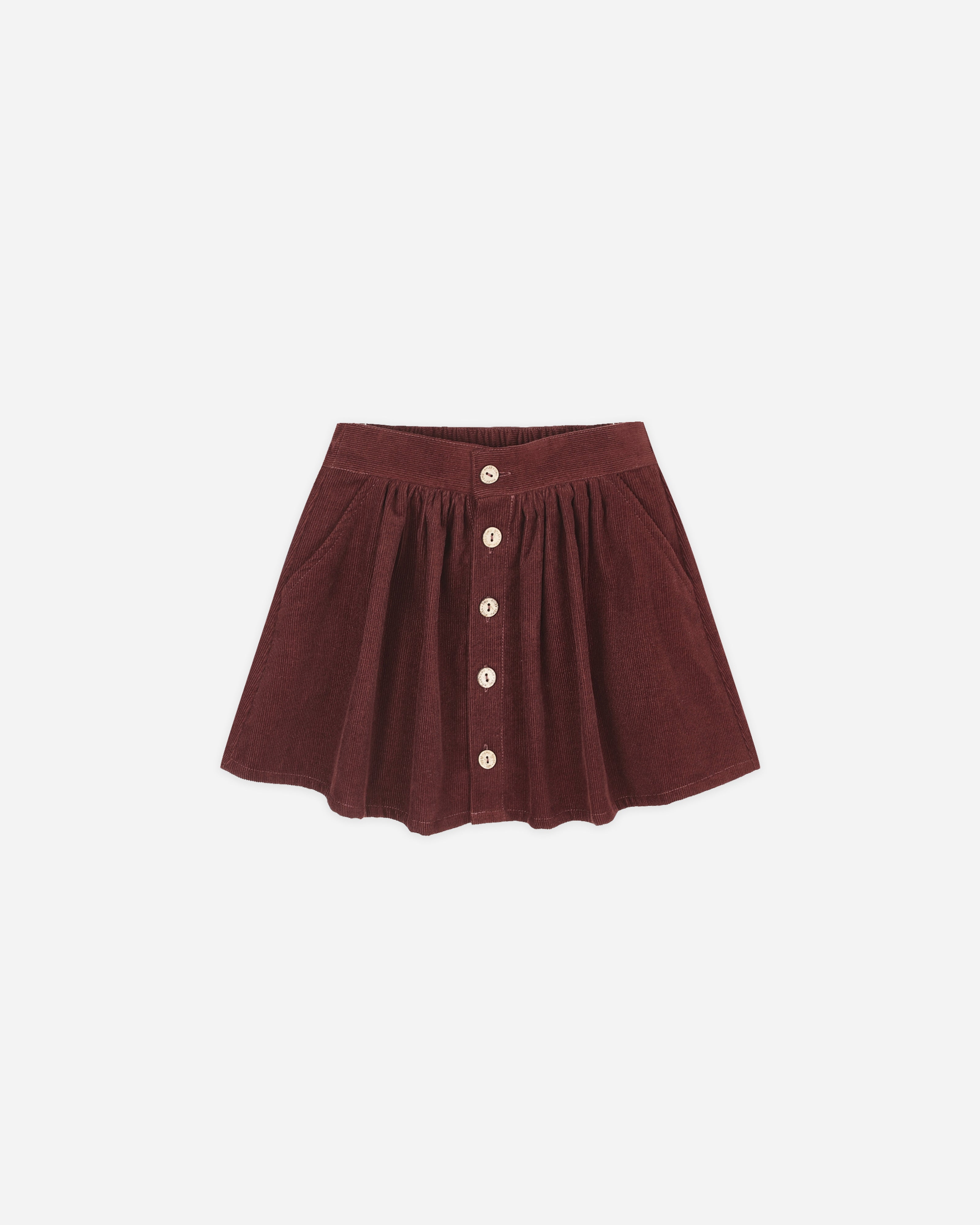 Rylee + Cru Button Front Mini Skirt - Burgundy