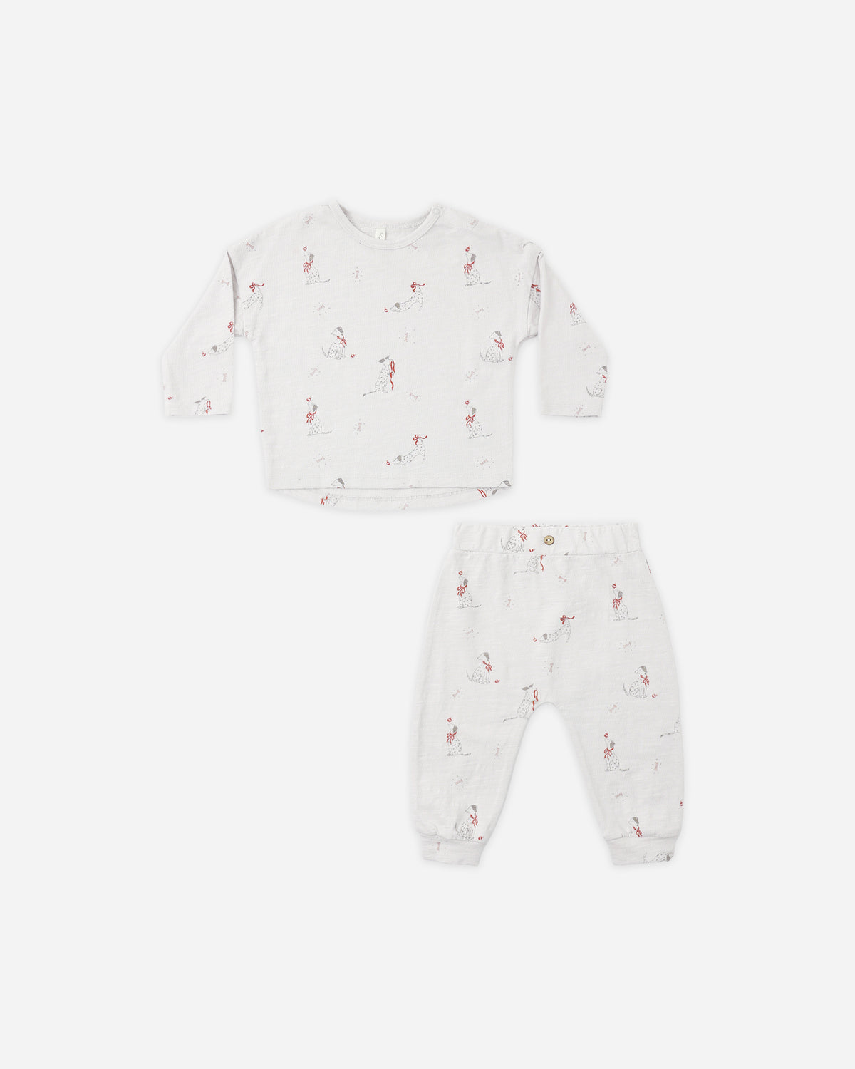 Rylee + Cru Long Sleeve Tee + Pant Set - Dalmatian