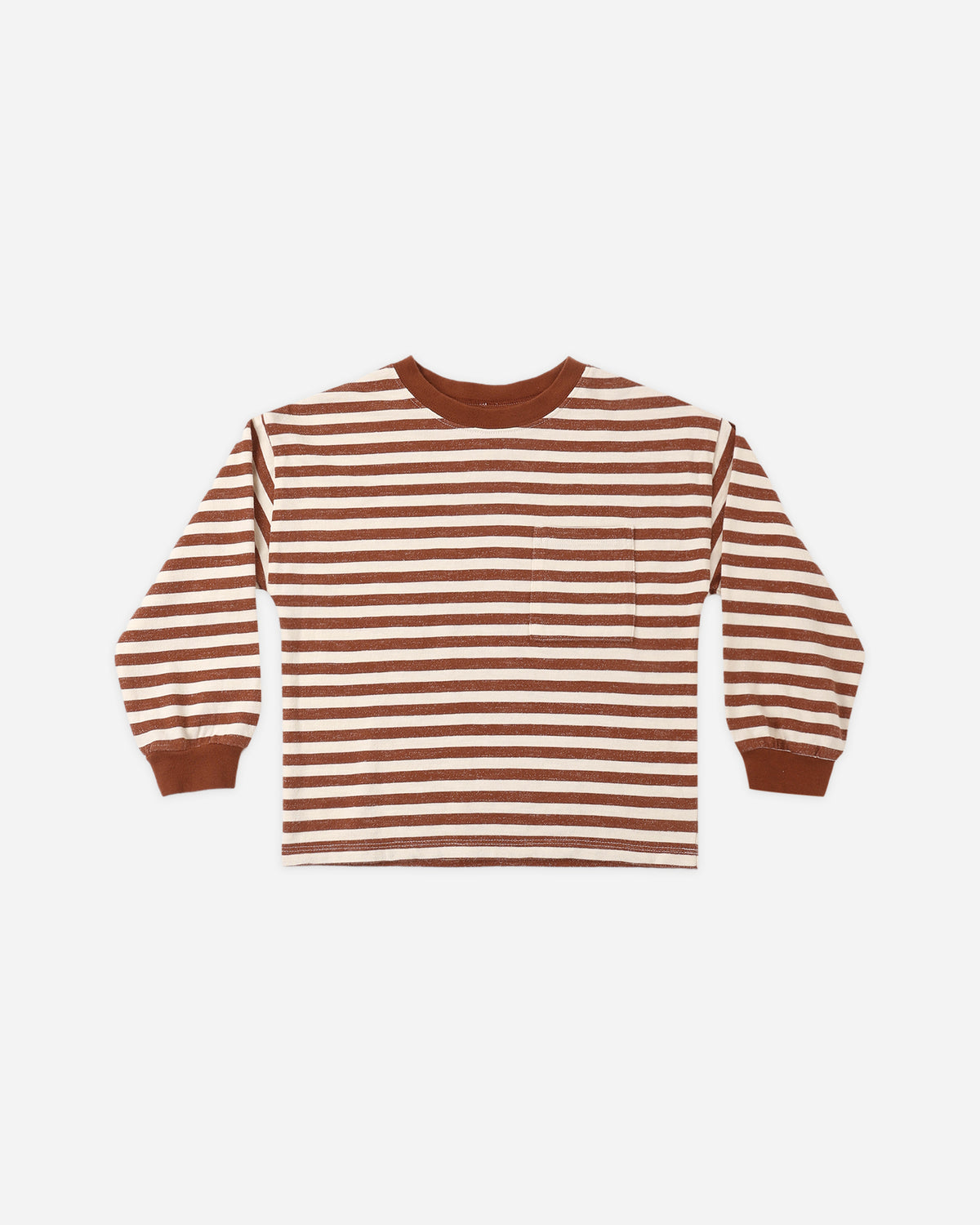 Rylee + Cru Relaxed Long Sleeve Tee - Brick Stripe