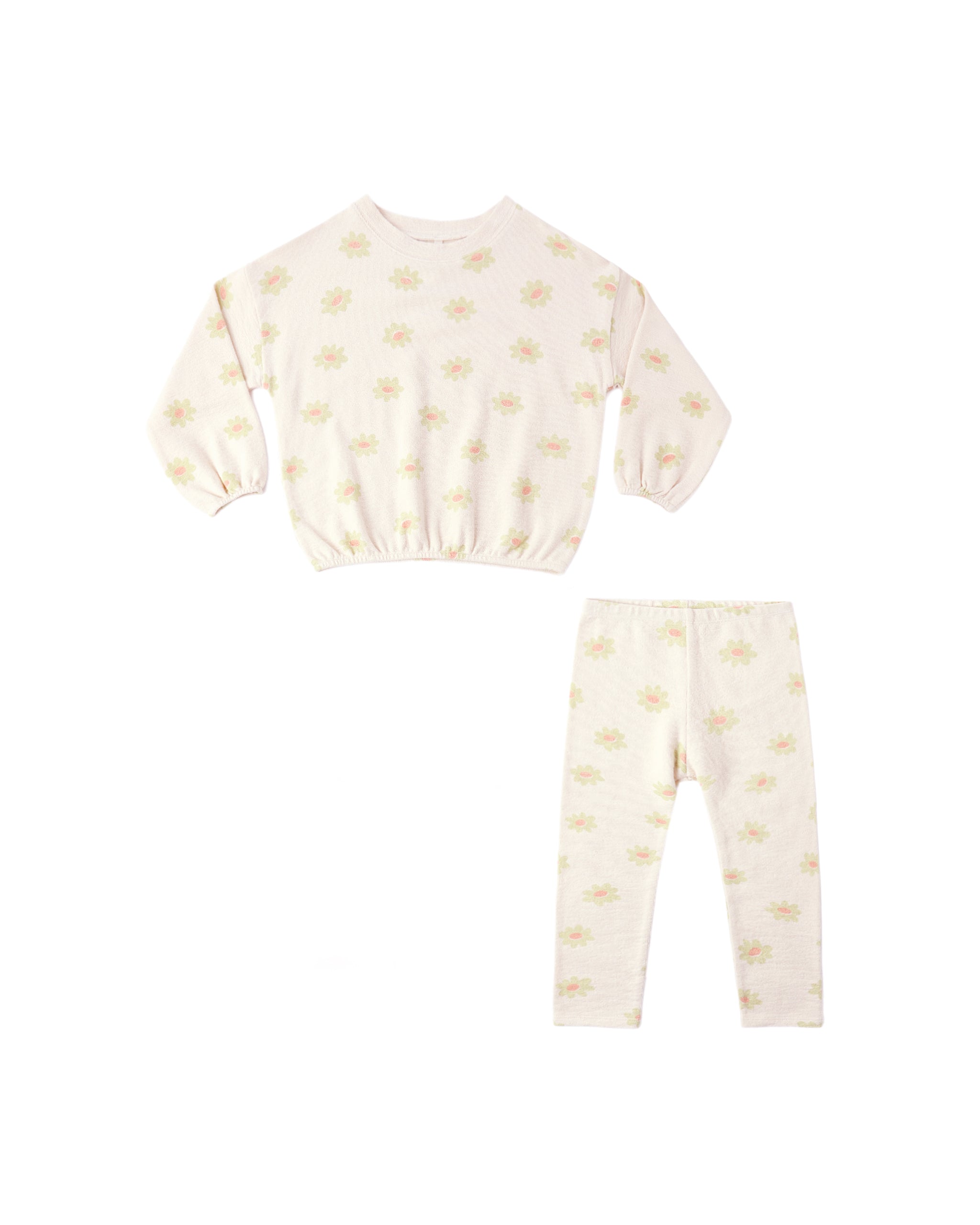 Rylee + Cru Spongey Knit Set - Yellow Daisy