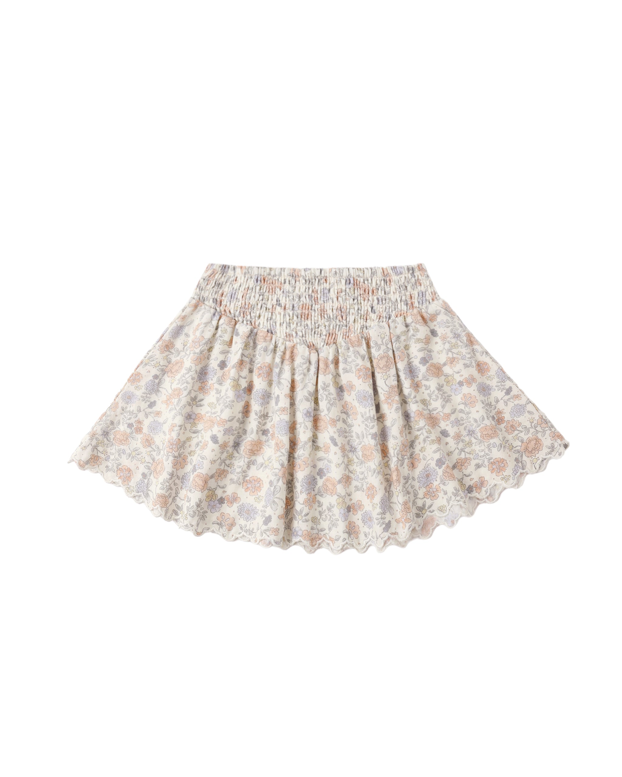 Rylee + Cru Smocked V Mini Skirt - Bloom