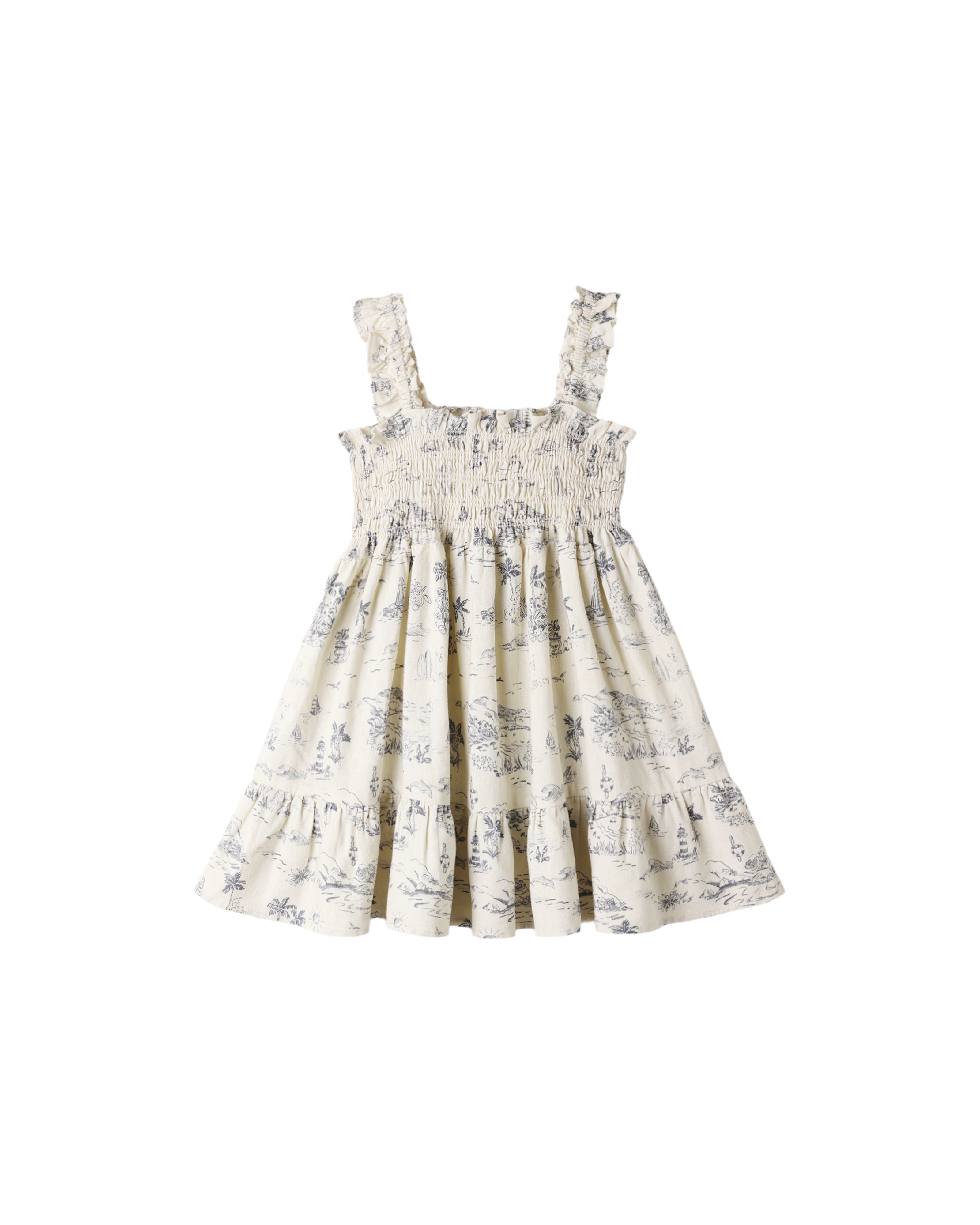 Rylee + Cru Sutton Dress - Ocean Toile