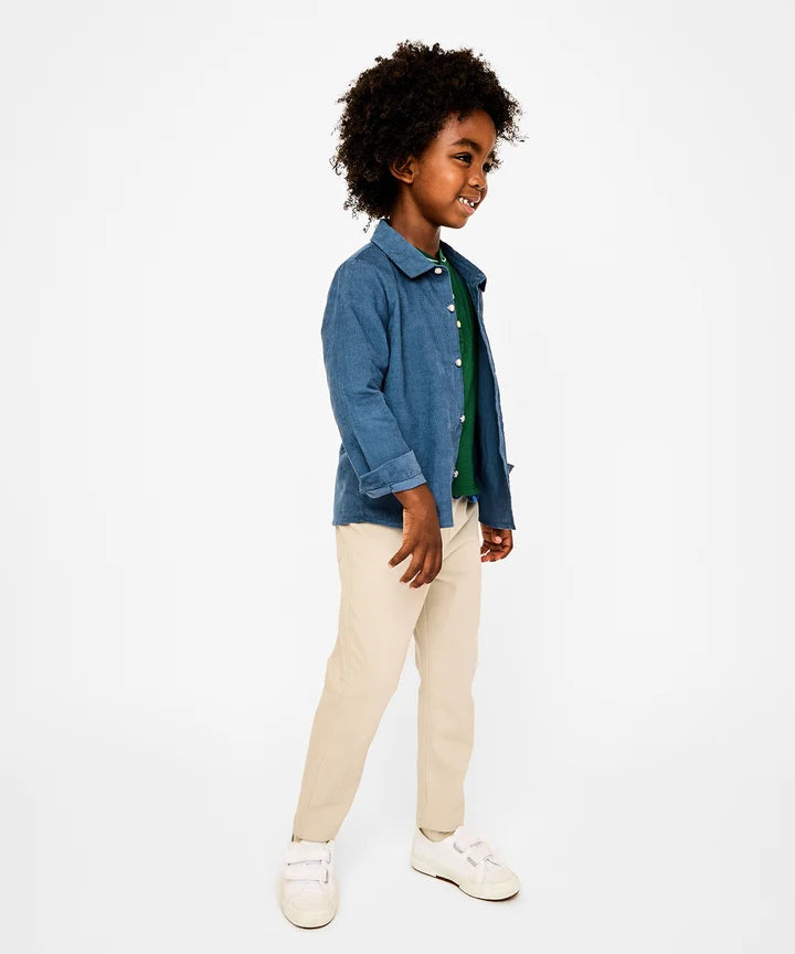 Oso & Me Jeffie Shirt - Petrol Mini Corduroy