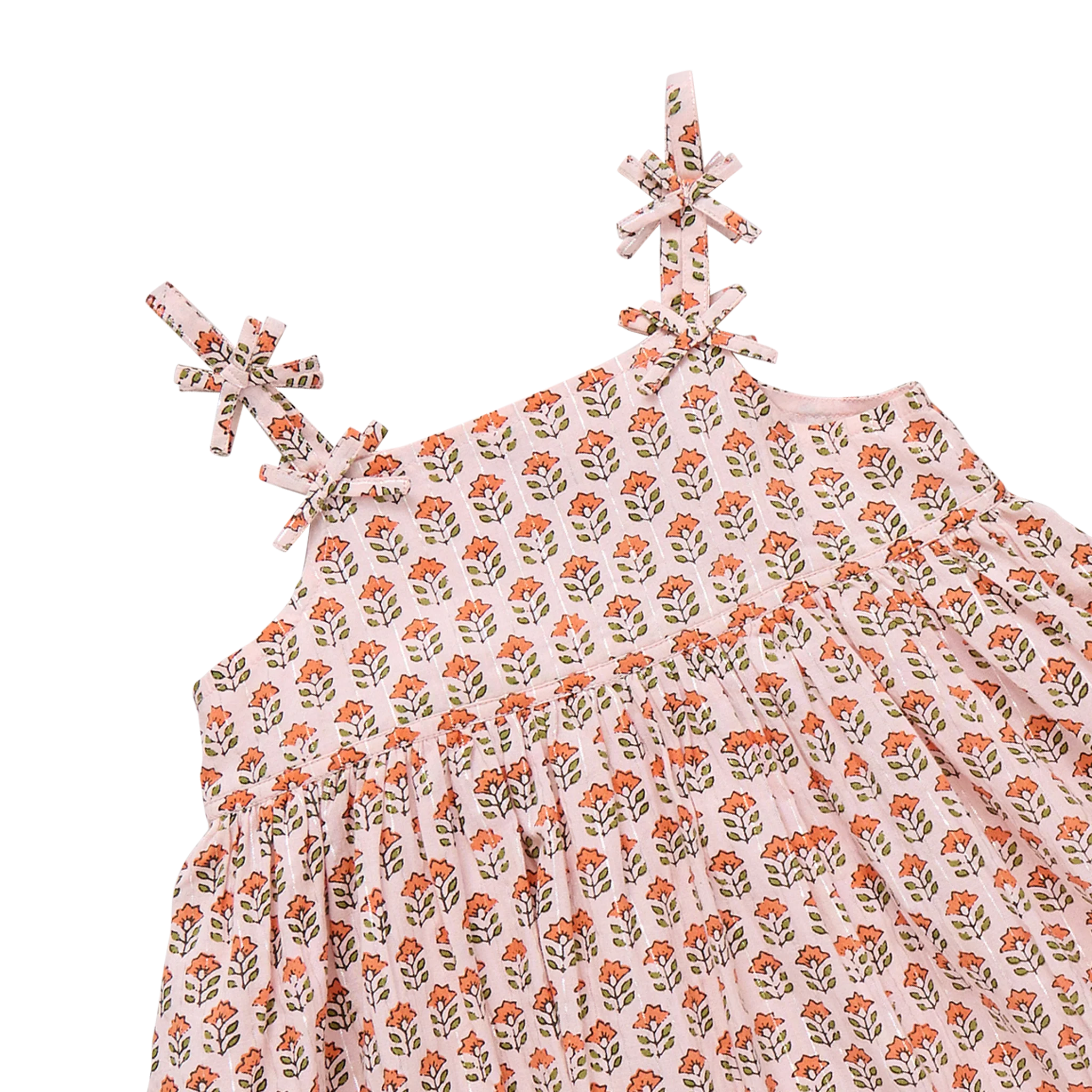 Pink Chicken Girls Tia Dress - Pink Prairie Block Print