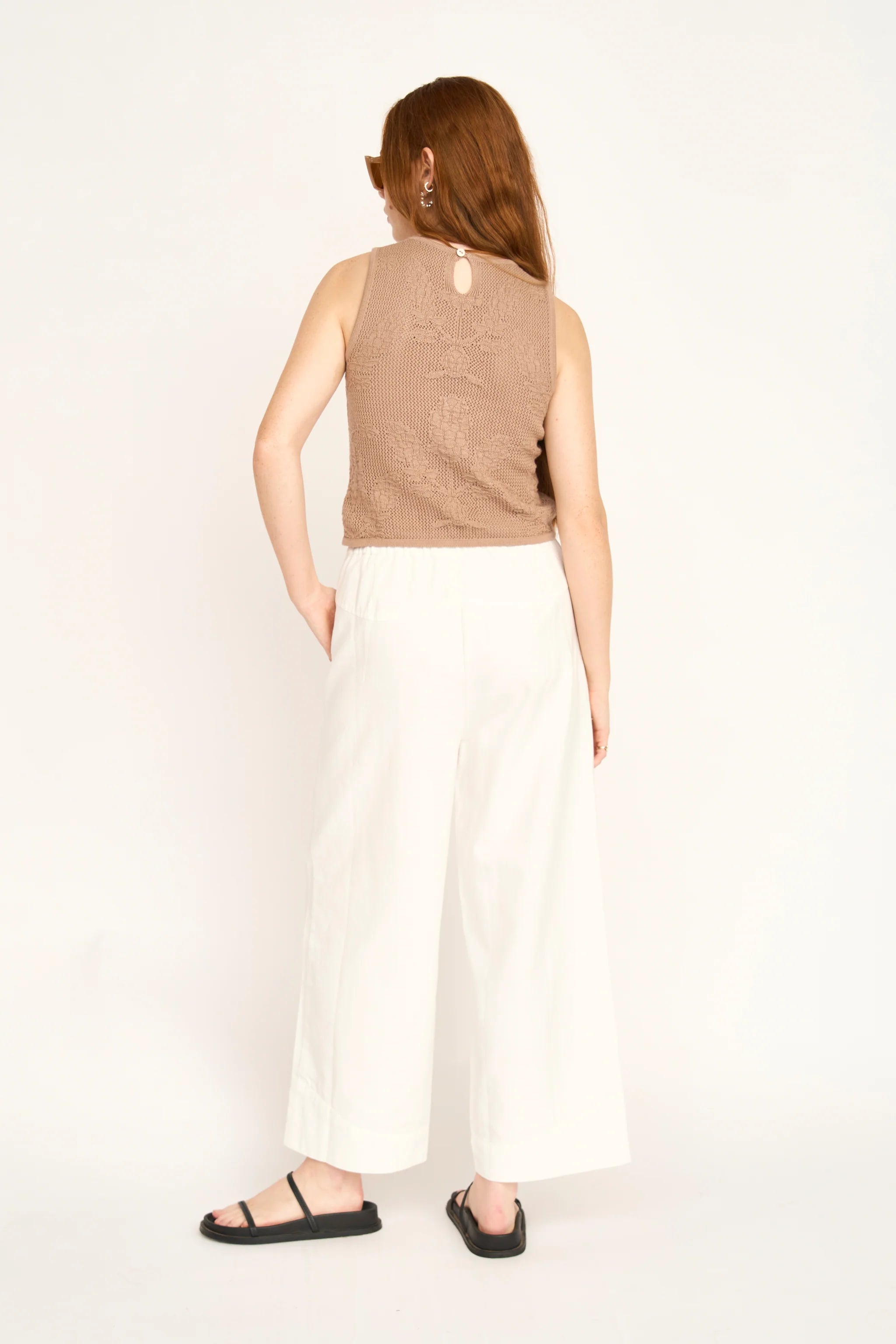 MIRTH Salzburg Floral Knit Tank - Biscuit