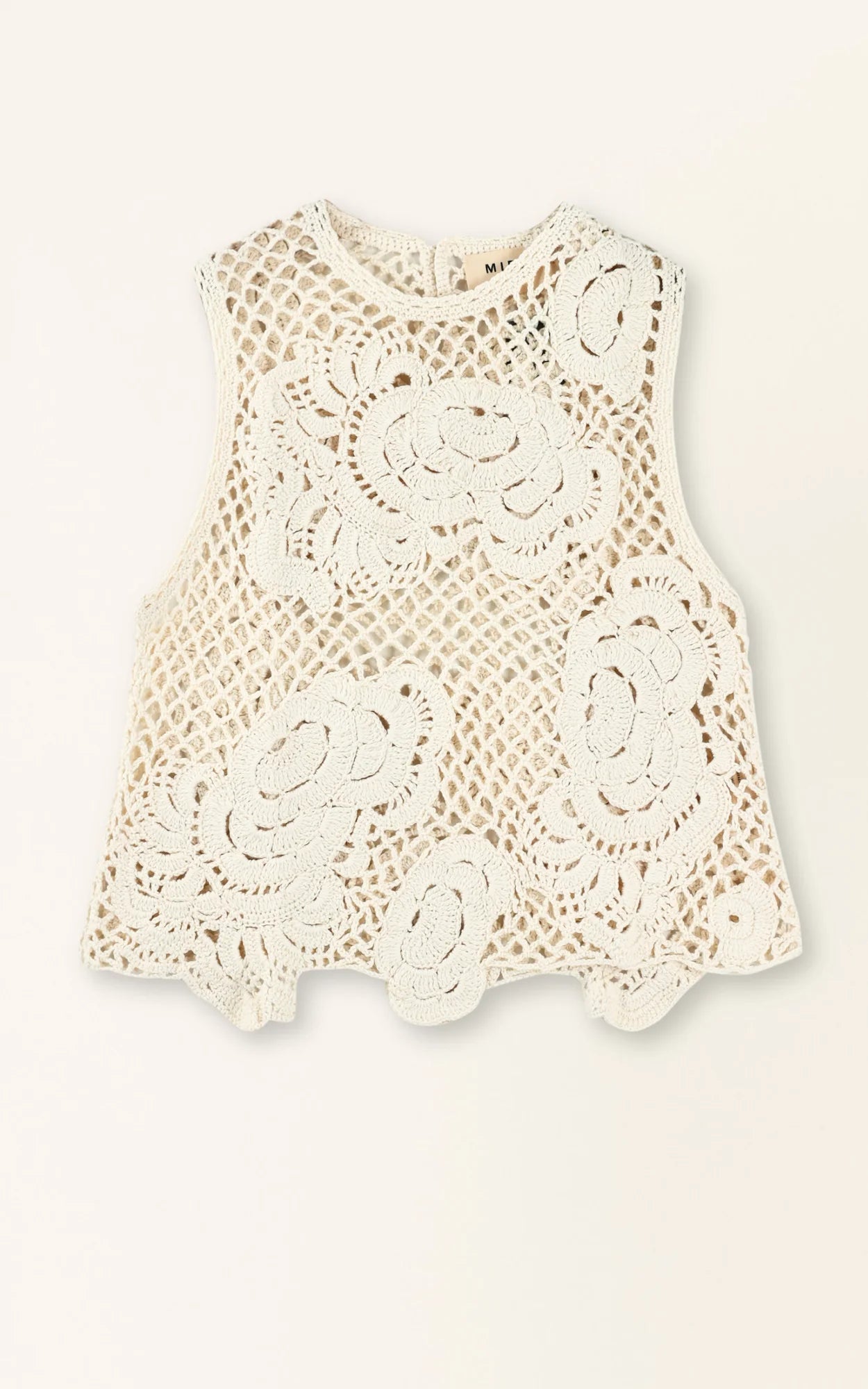 MIRTH Santanyi Crochet Floral Tank - Cream