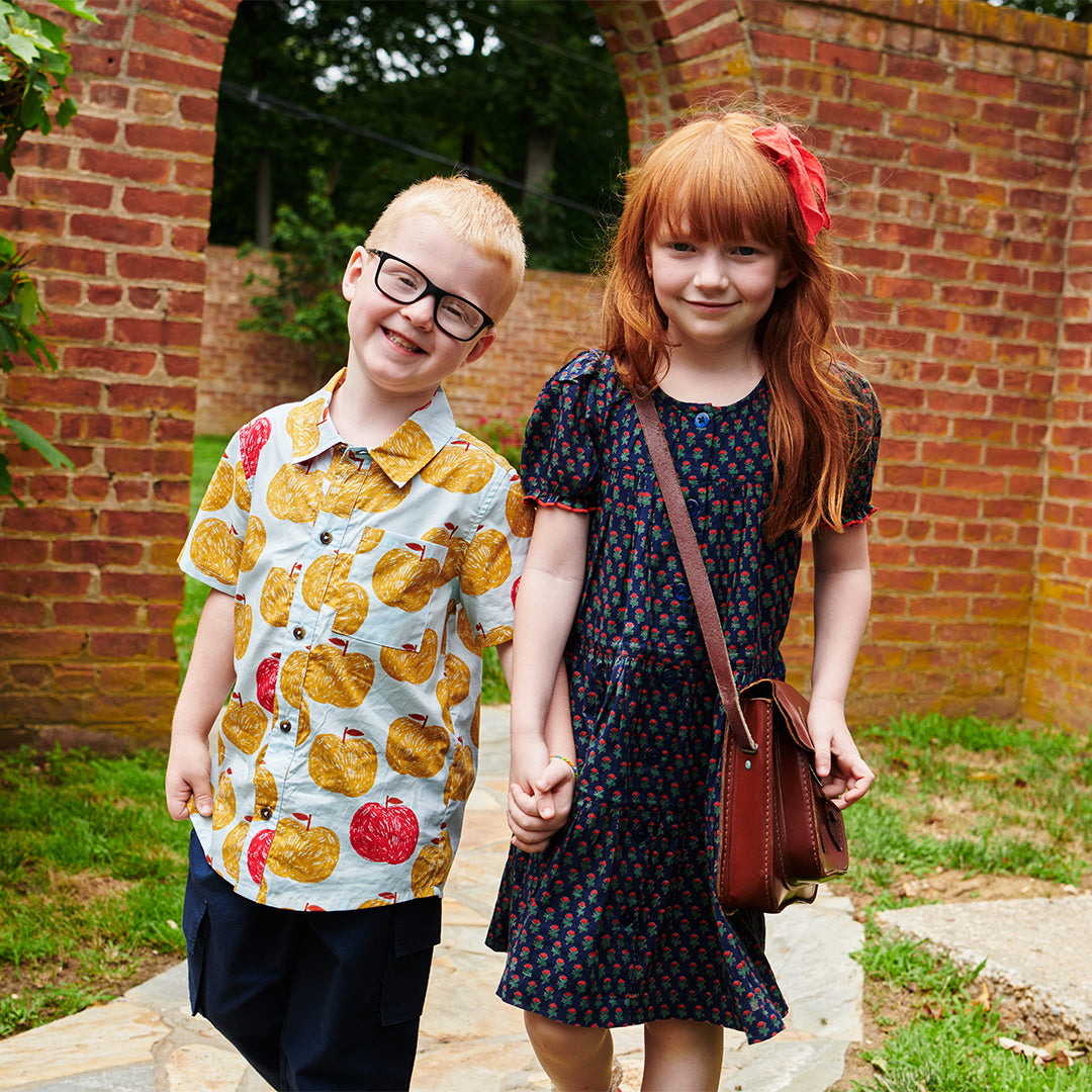 Pink Chicken Girls Elizabeth Dress - Navy Carnation