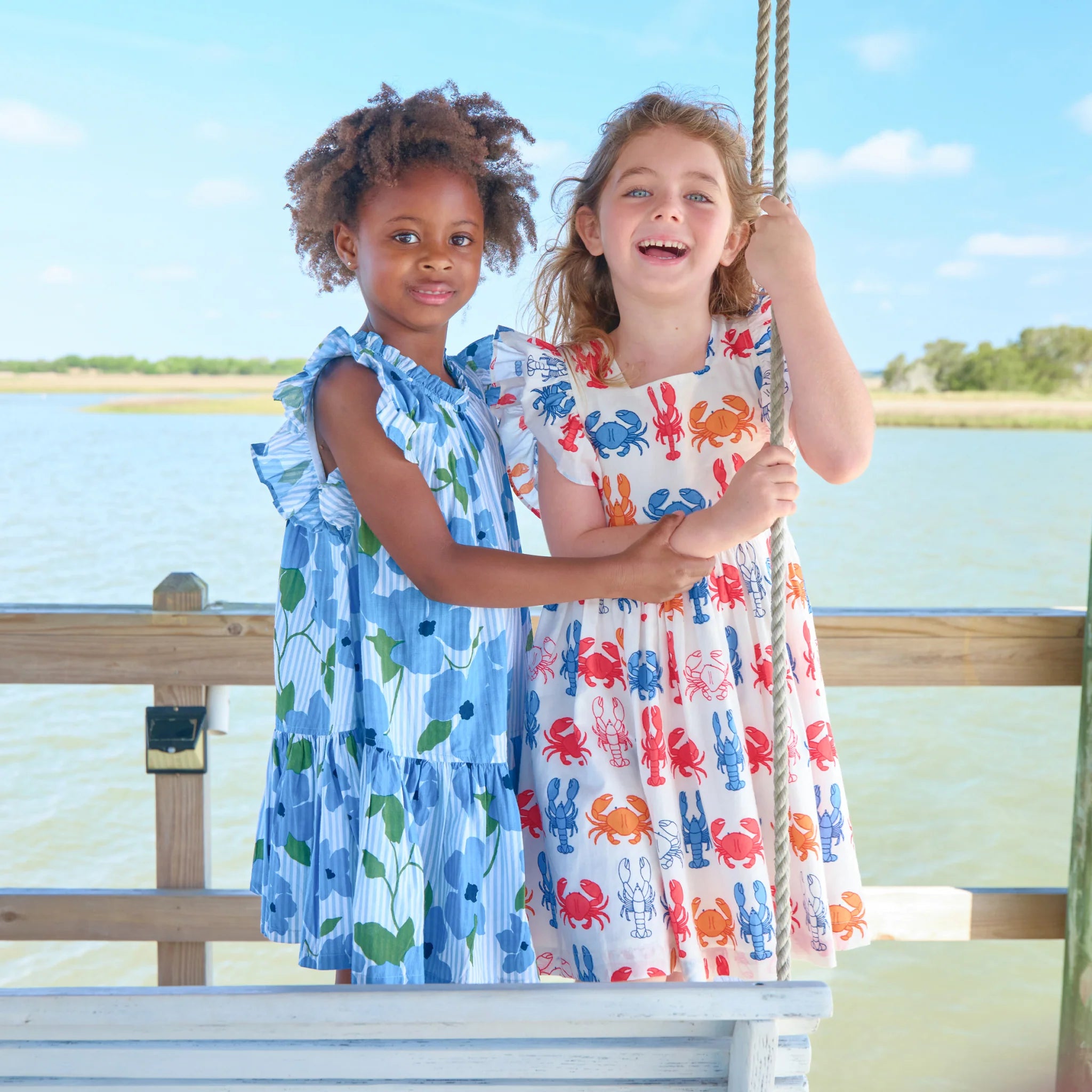 Pink Chicken Girls Elsie Dress - Lobsters and Crabs