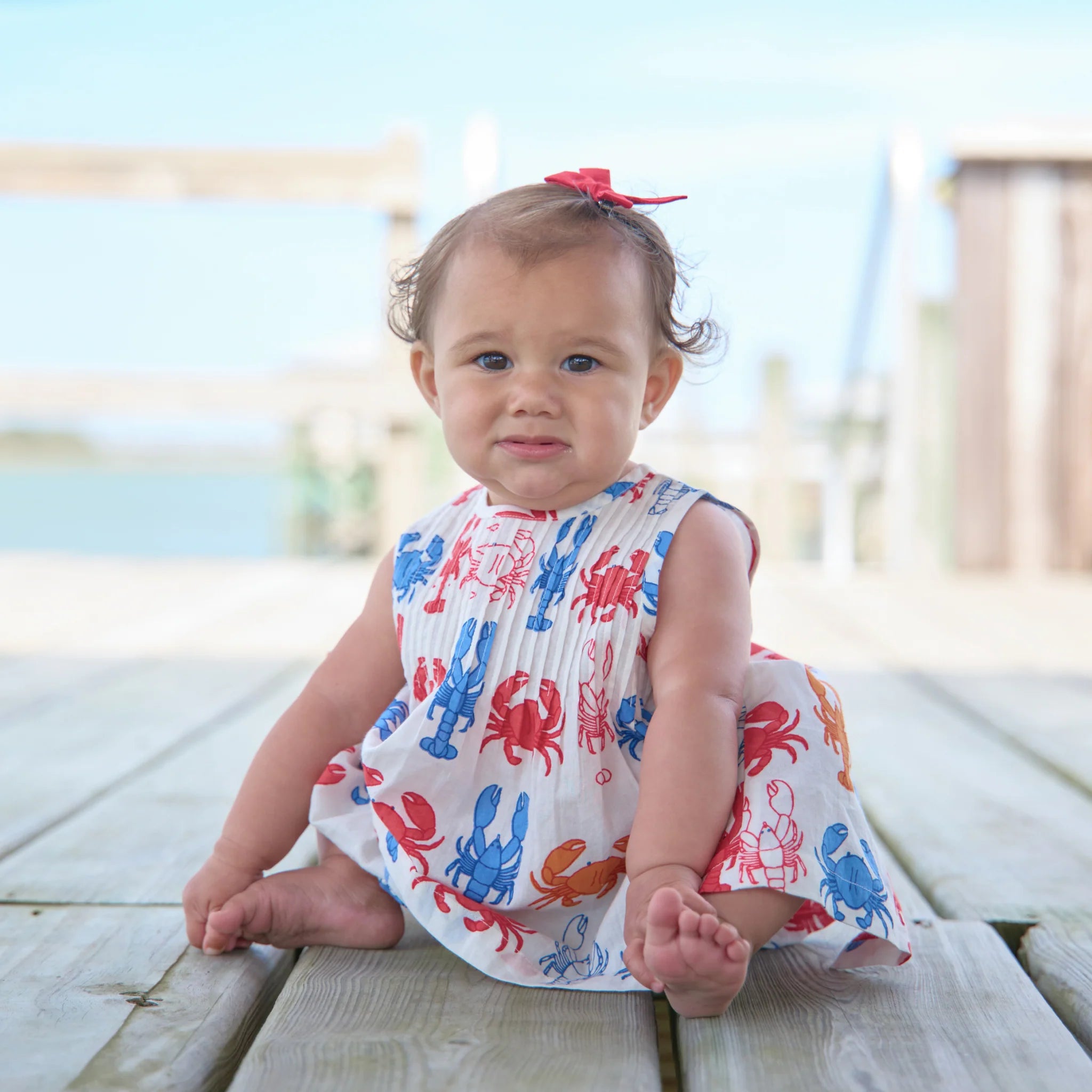 Pink Chicken Baby Girls Jaipur Two-Piece Set - Lobsters and Crabs