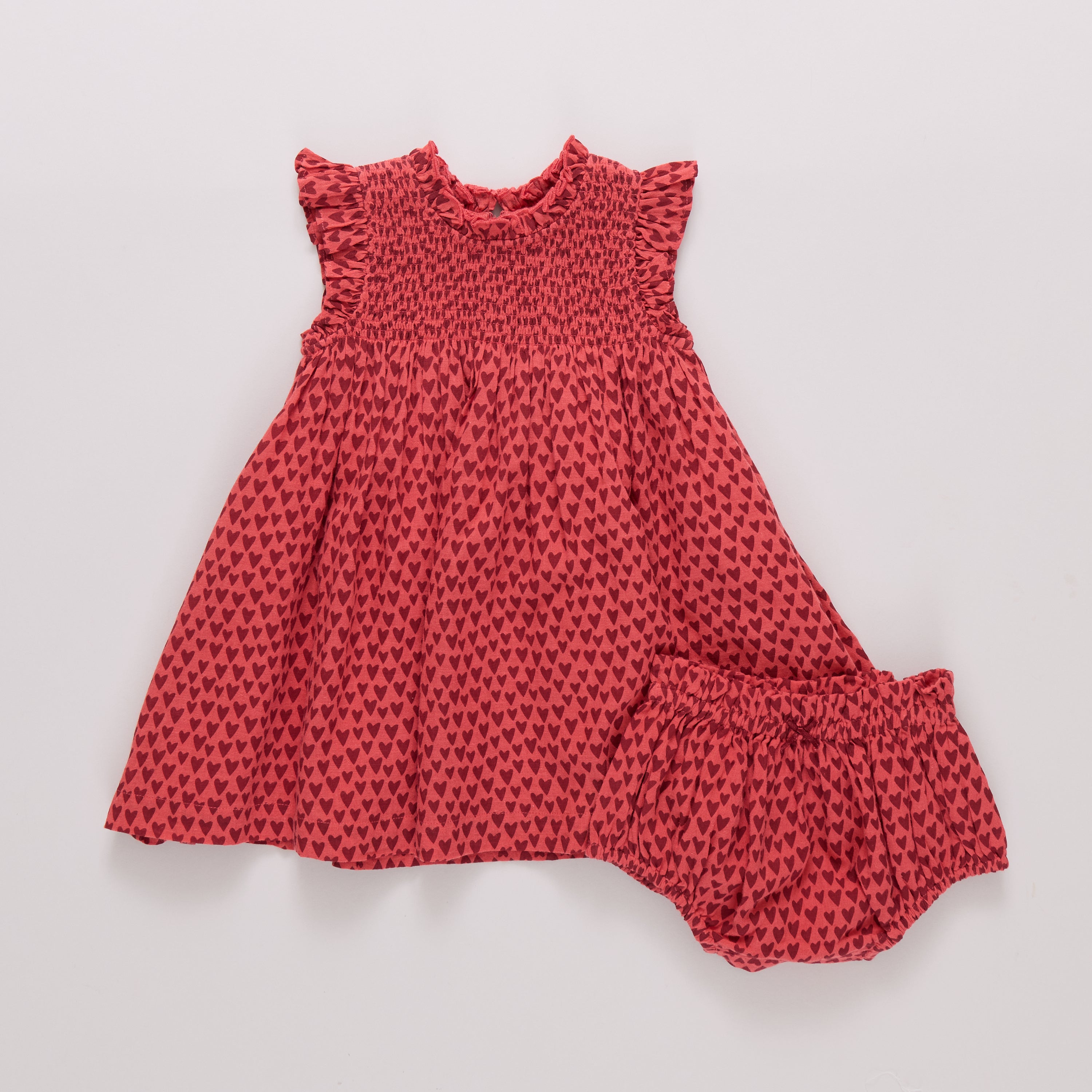 Pink Chicken Baby Girls Stevie Dress - Mini Red Hearts
