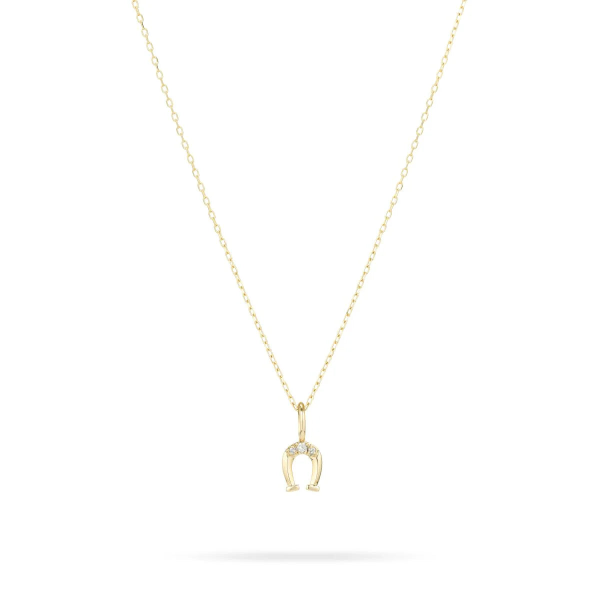 Diamond Horseshoe Mini Charm - Yellow Gold