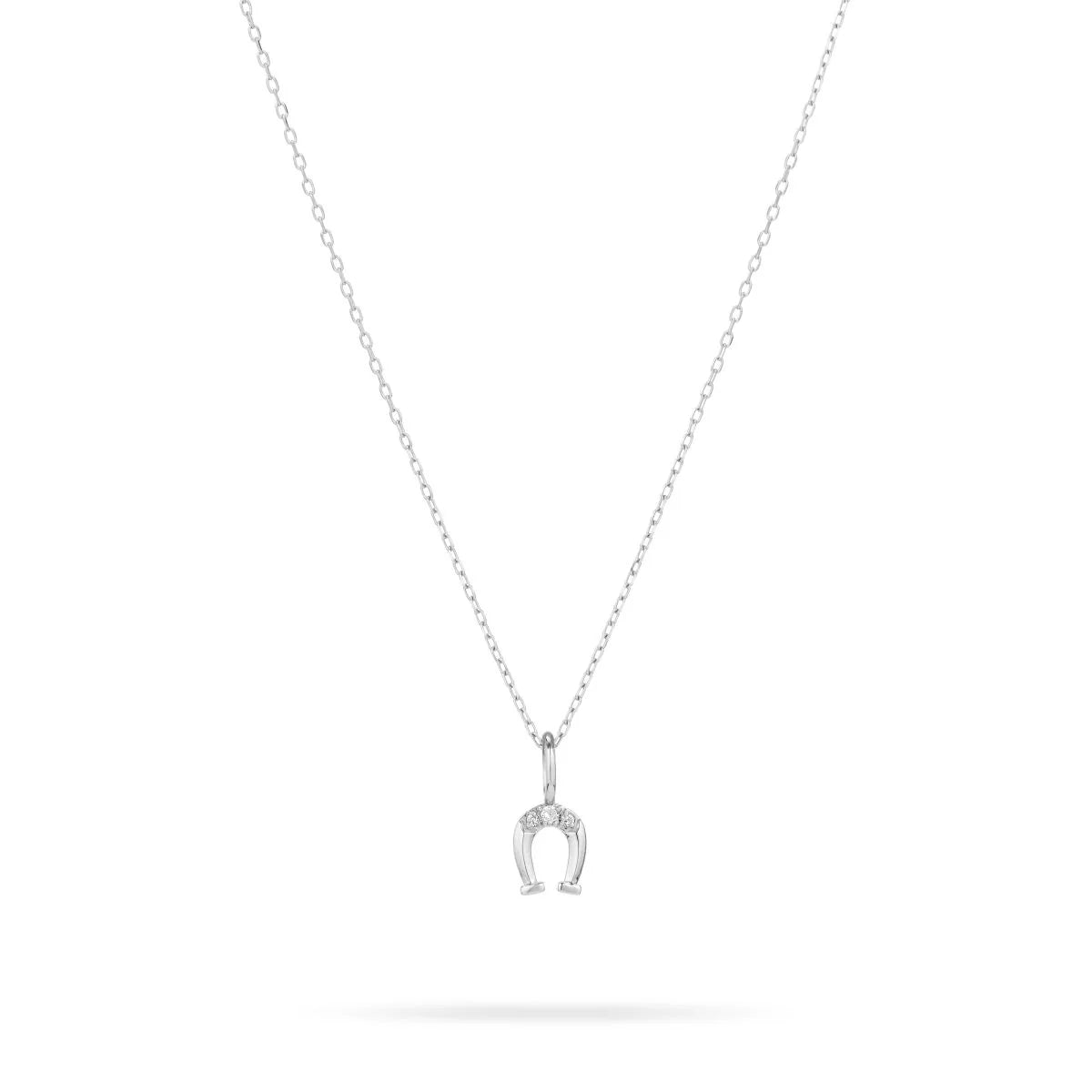 Diamond Horseshoe Mini Charm - Silver