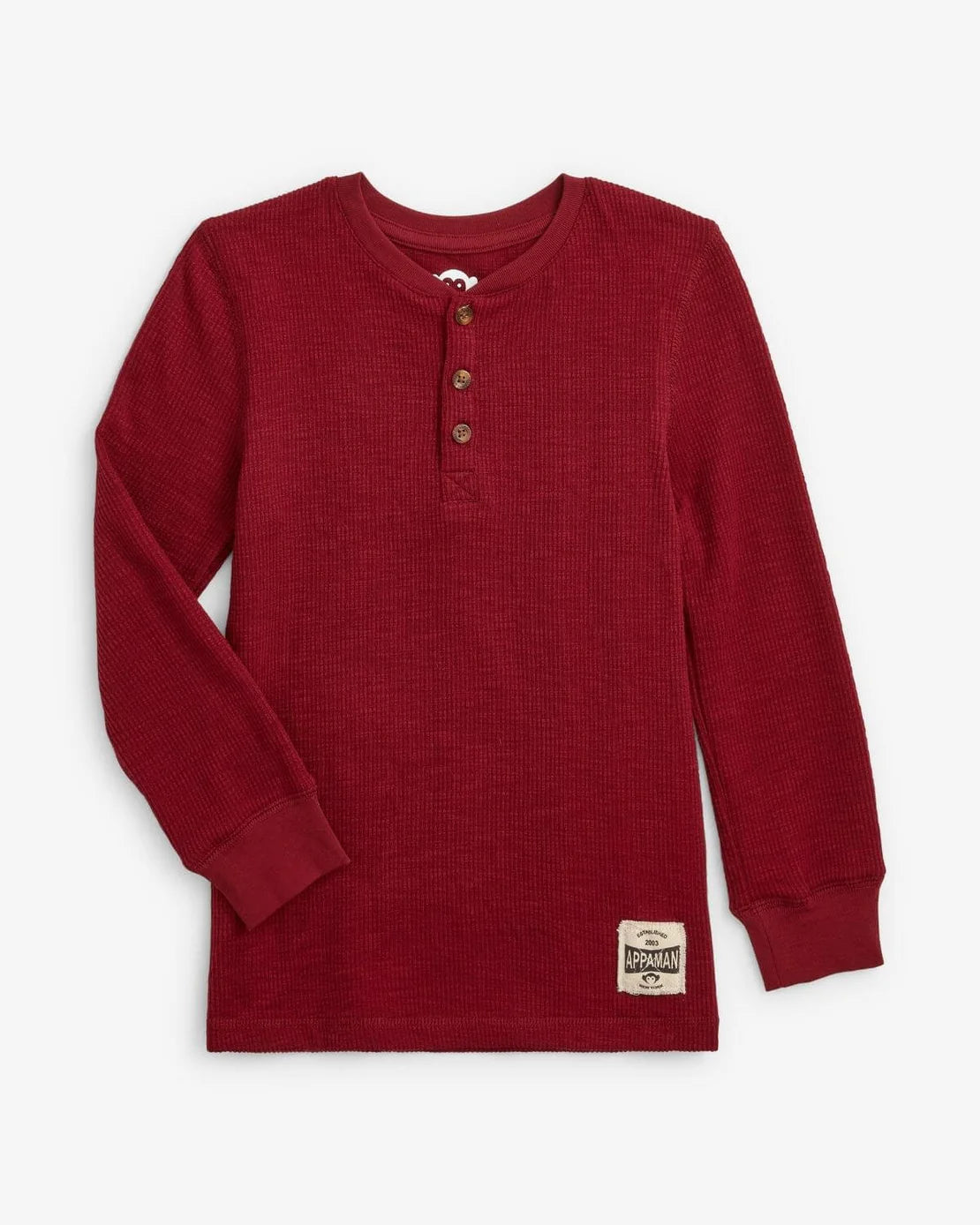 Appaman Craftsman Thermal Henley - Dark Cherry