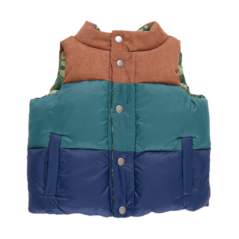 Pink Chicken Kids Reversible River Vest - Green Camo