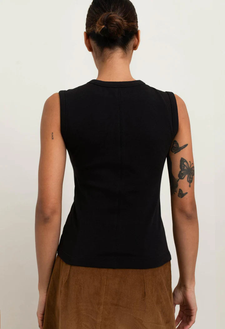 Paper Label Lydia Tank - Black