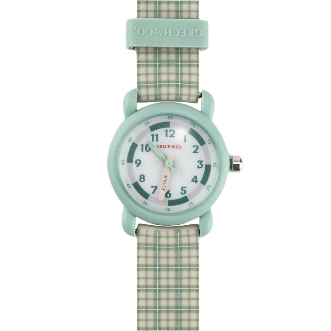 Grech & Co. Classic Watch - Silicon + Stainless Steel - Fern Plaid