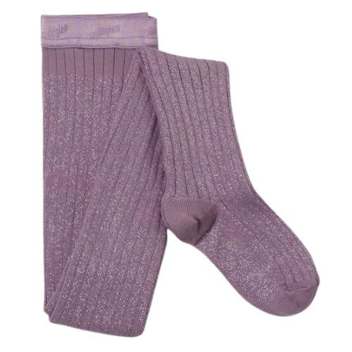 Collegien Amelie Glitter Ribbed Tights - Glycine du Japon