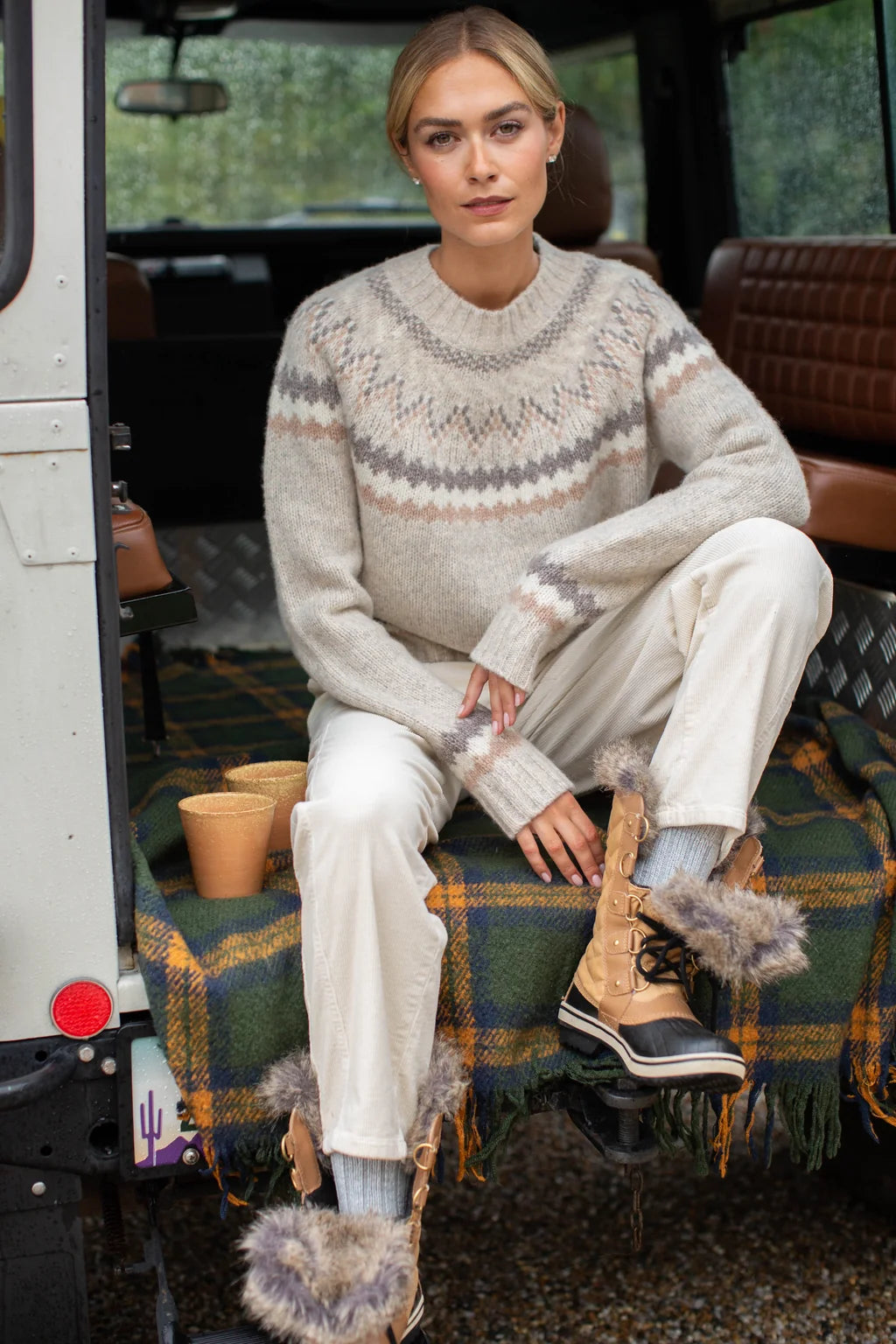 Marea New England Crew - Ivory Heather