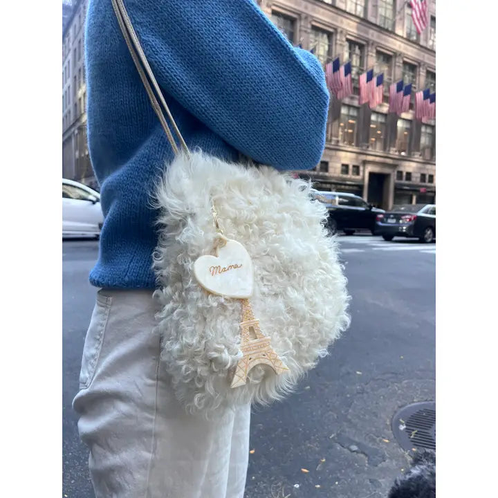 Hand-Painted Mama Heart Acetate Bag Charm + Keychain