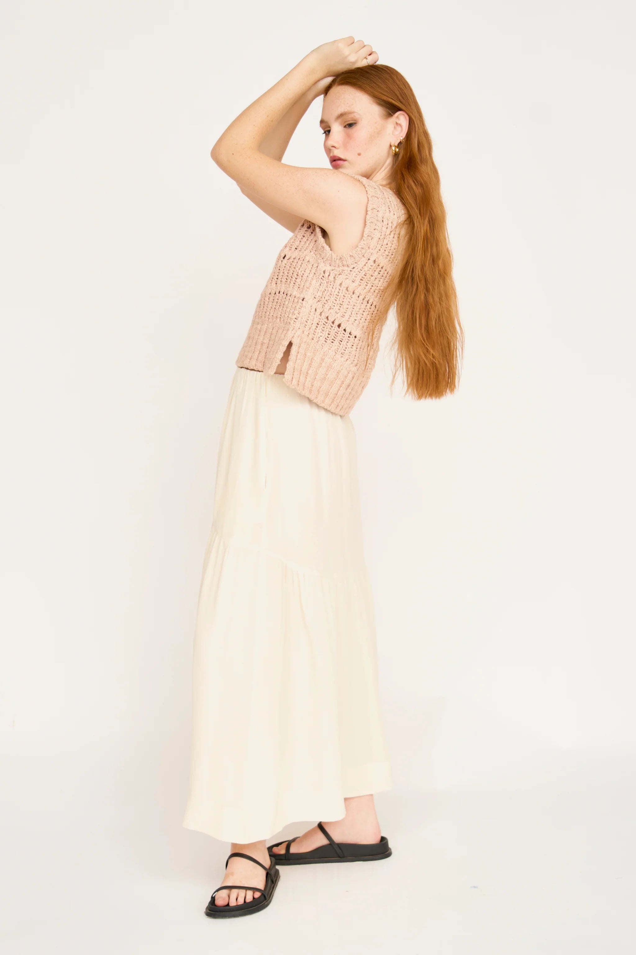 MIRTH Brighton Silk Skirt - Cream