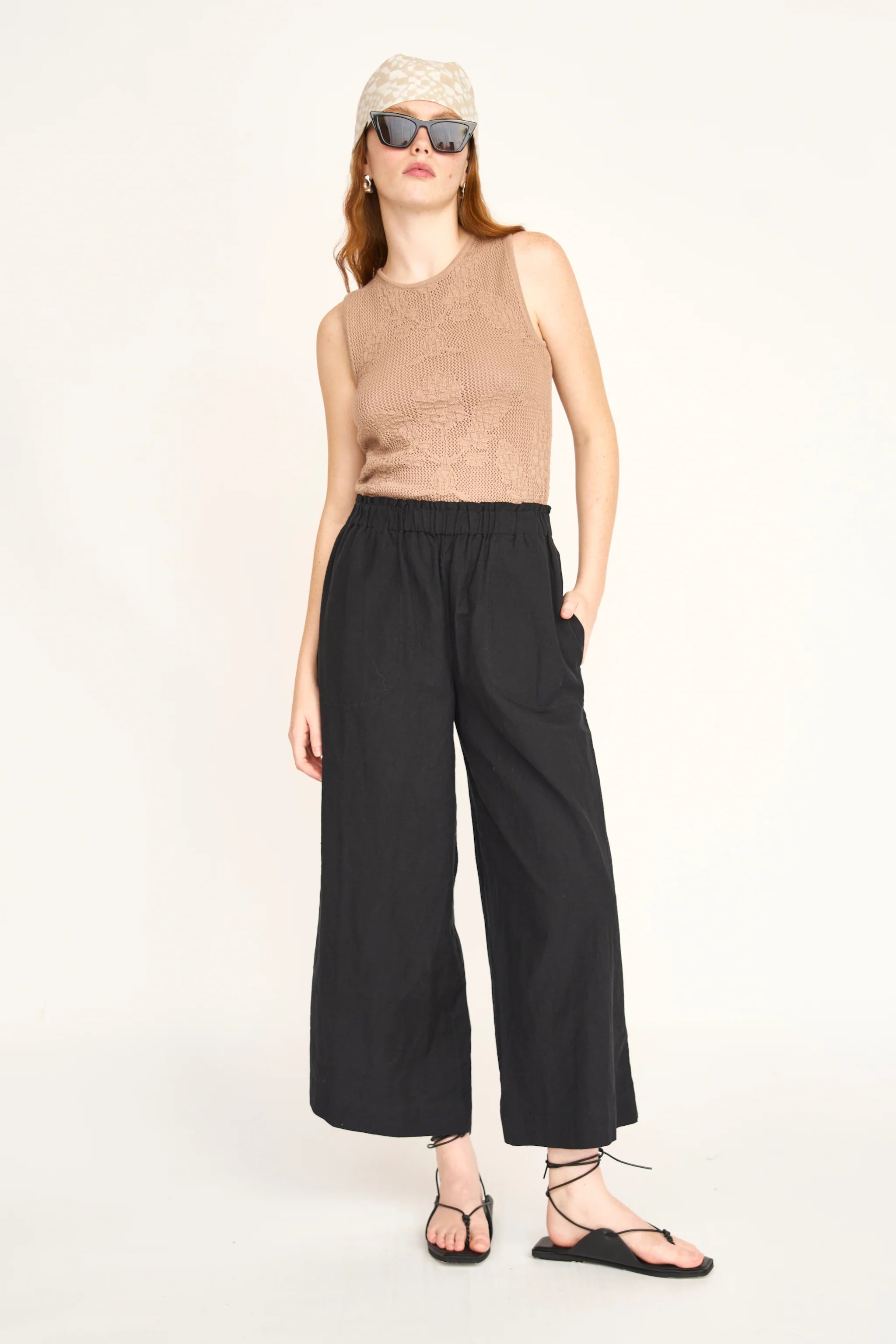 MIRTH Salzburg Floral Knit Tank - Biscuit