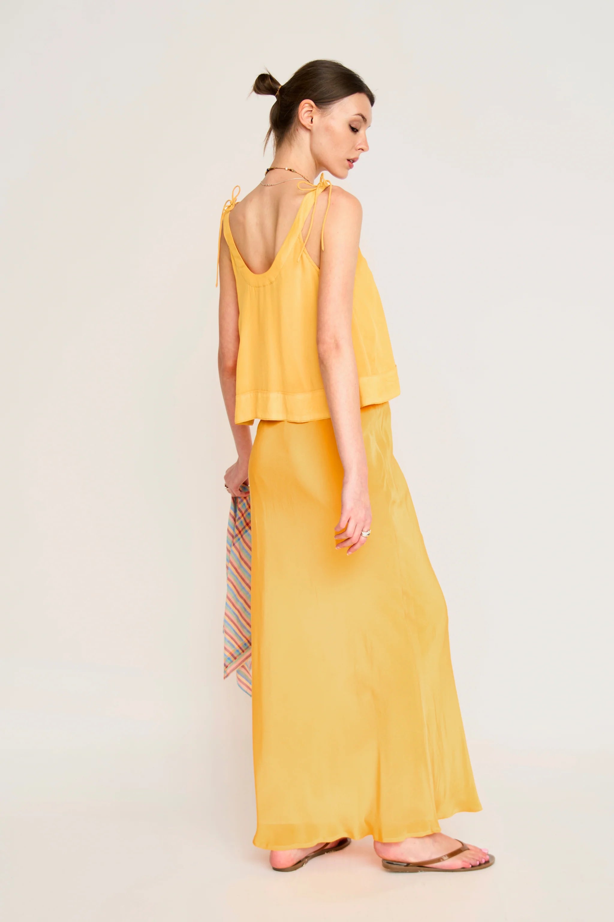 MIRTH Siena Silk Tank - Marigold