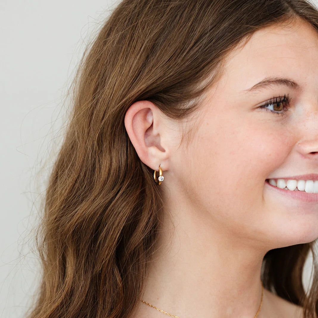 Pip Pop Single Diamond Hoop Earrings