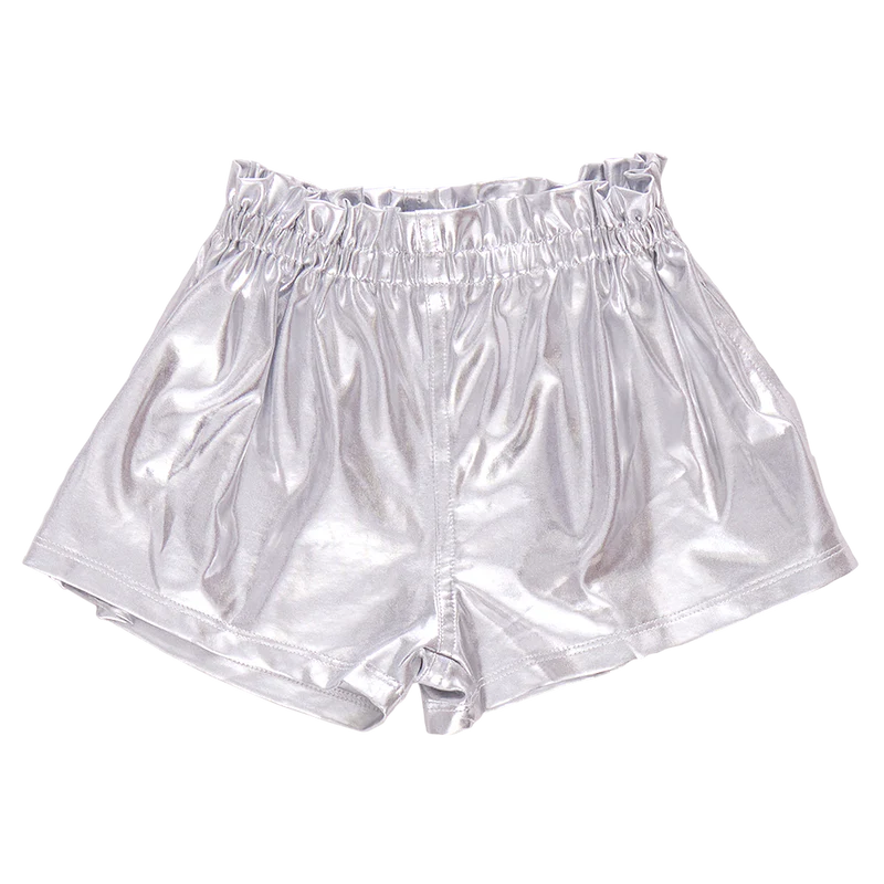 Pink Chicken Girls Theodore Short - Silver Lamé
