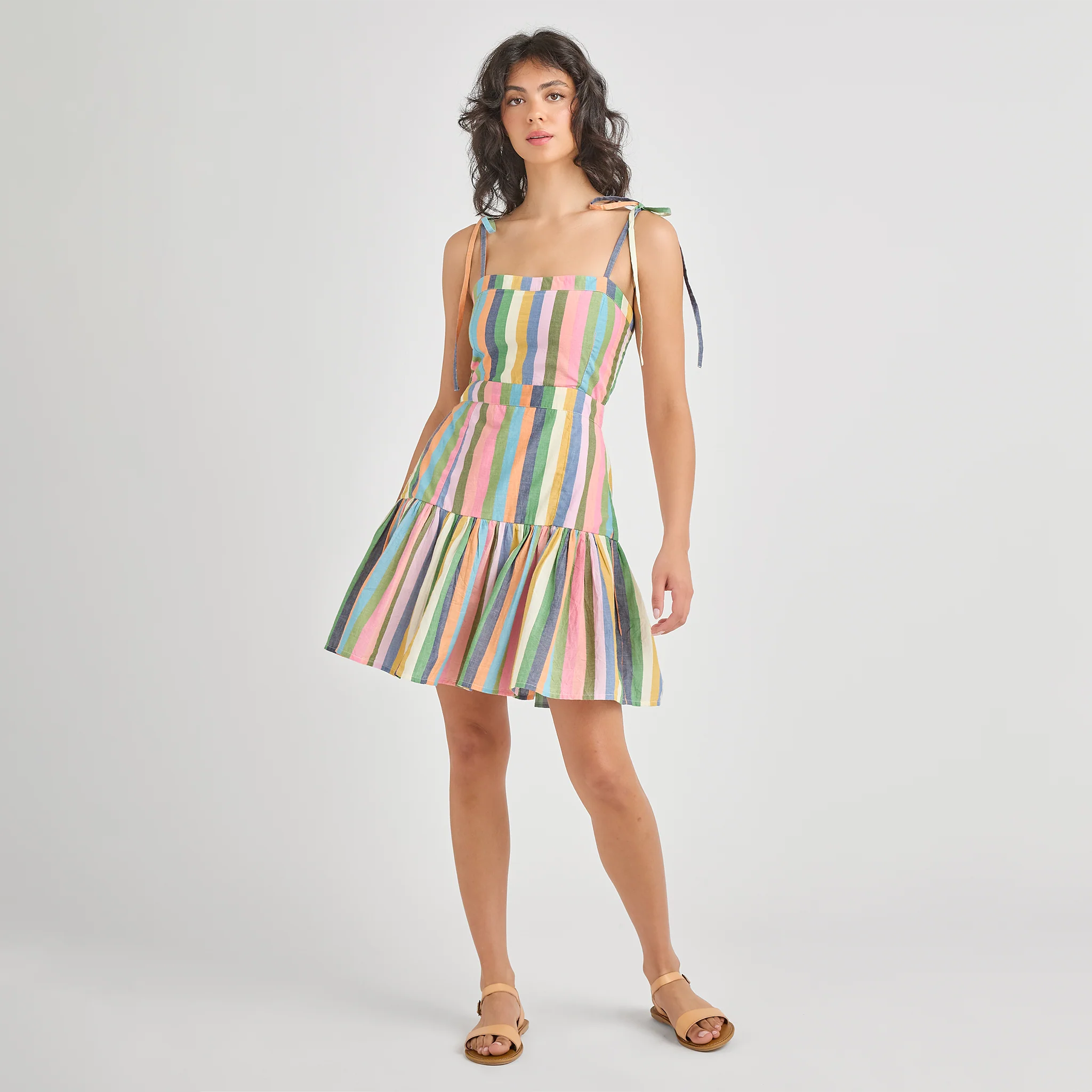 Pink Chicken Women's Short Marilyn Dress - Parade Stripe