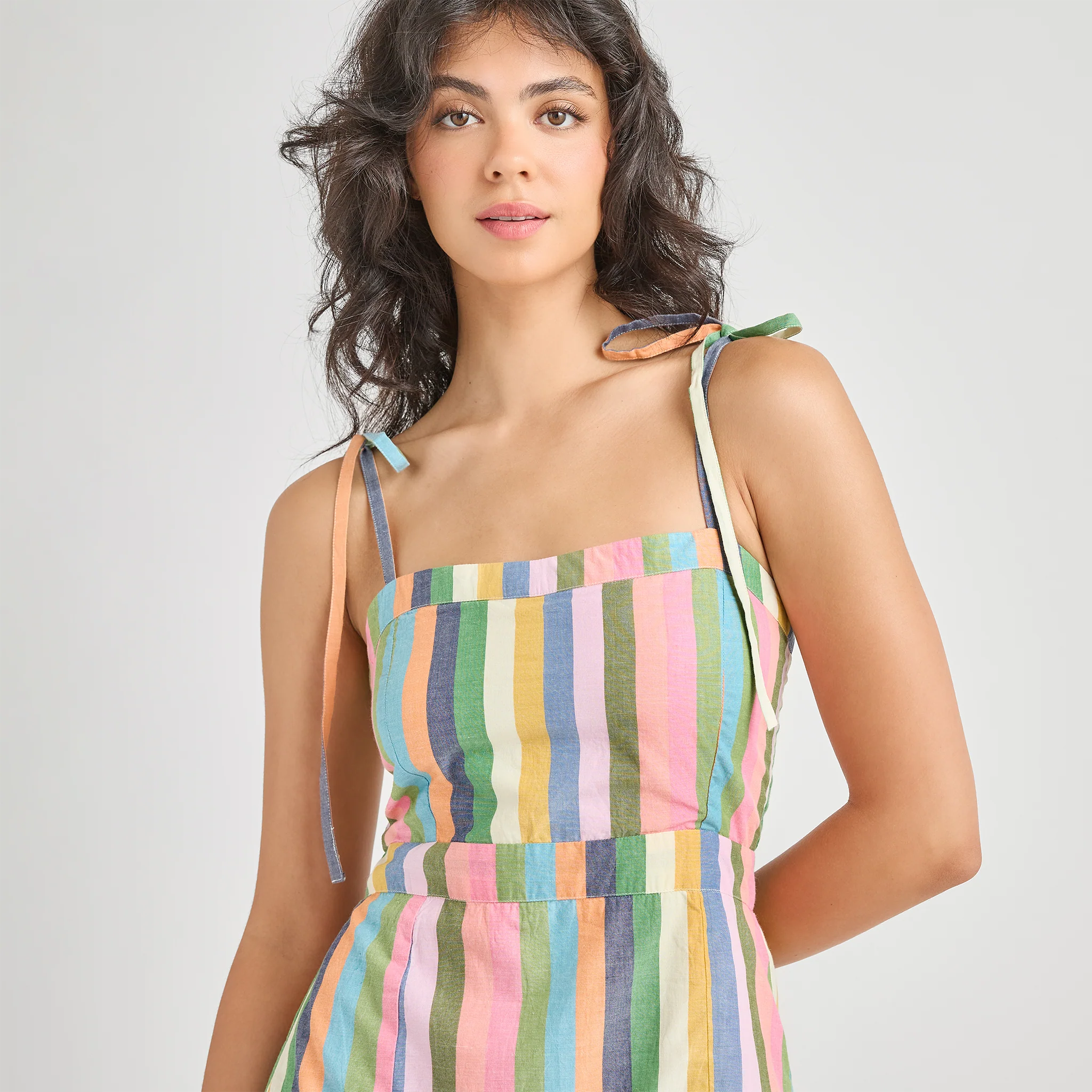 Pink Chicken Women's Short Marilyn Dress - Parade Stripe