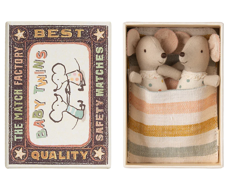Maileg Twins - Baby Mice in Matchbox