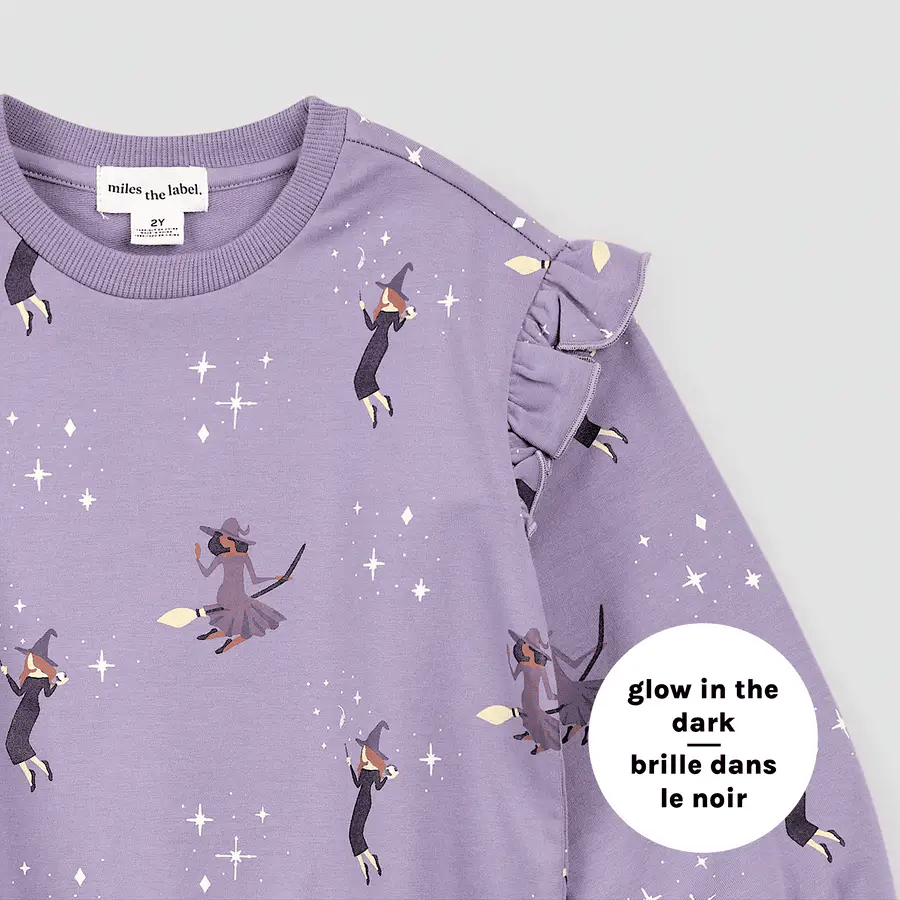 Miles the Label Glow-in-the-Dark Witches on Twilight Sweatshirt