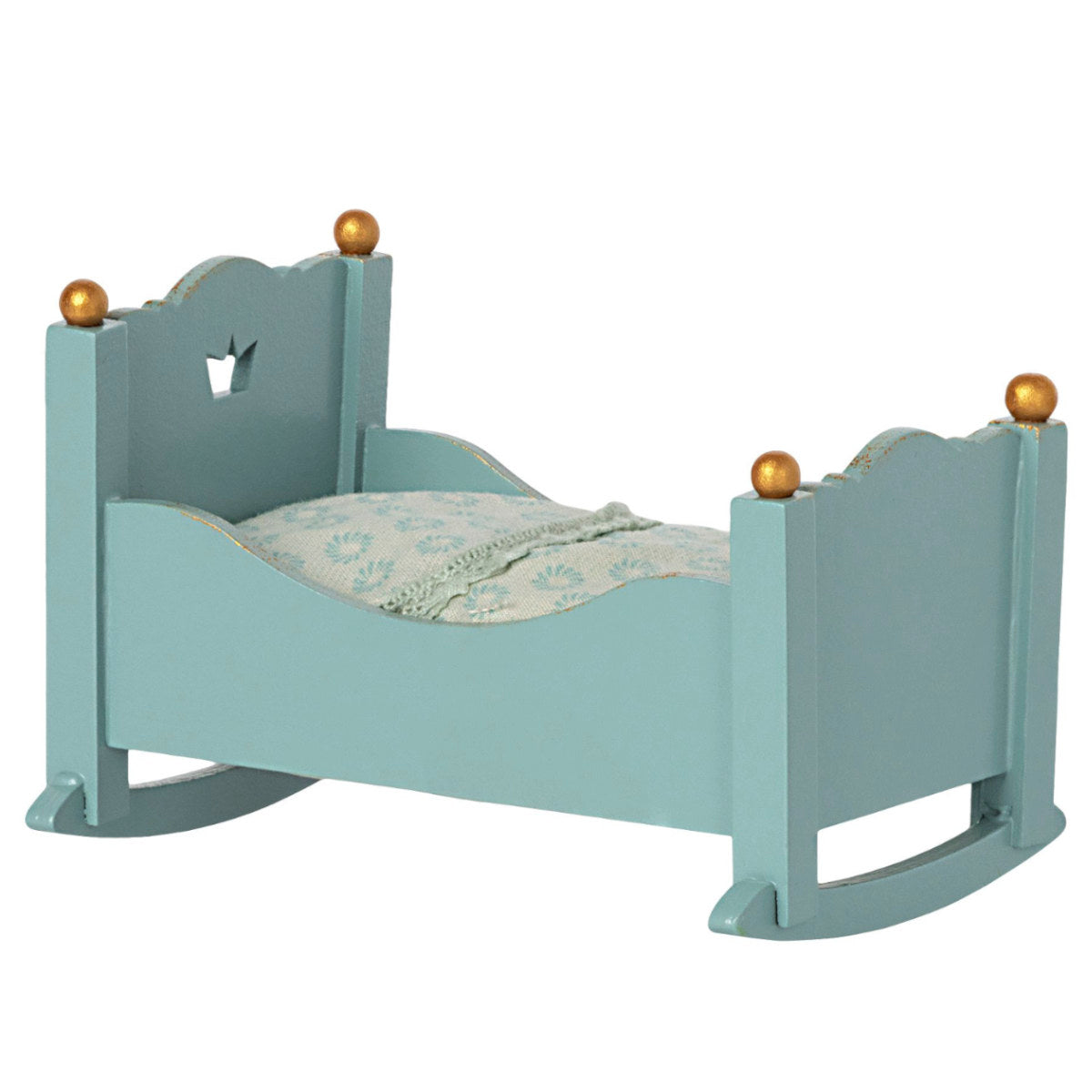Maileg Cradle - Baby Mouse - Blue